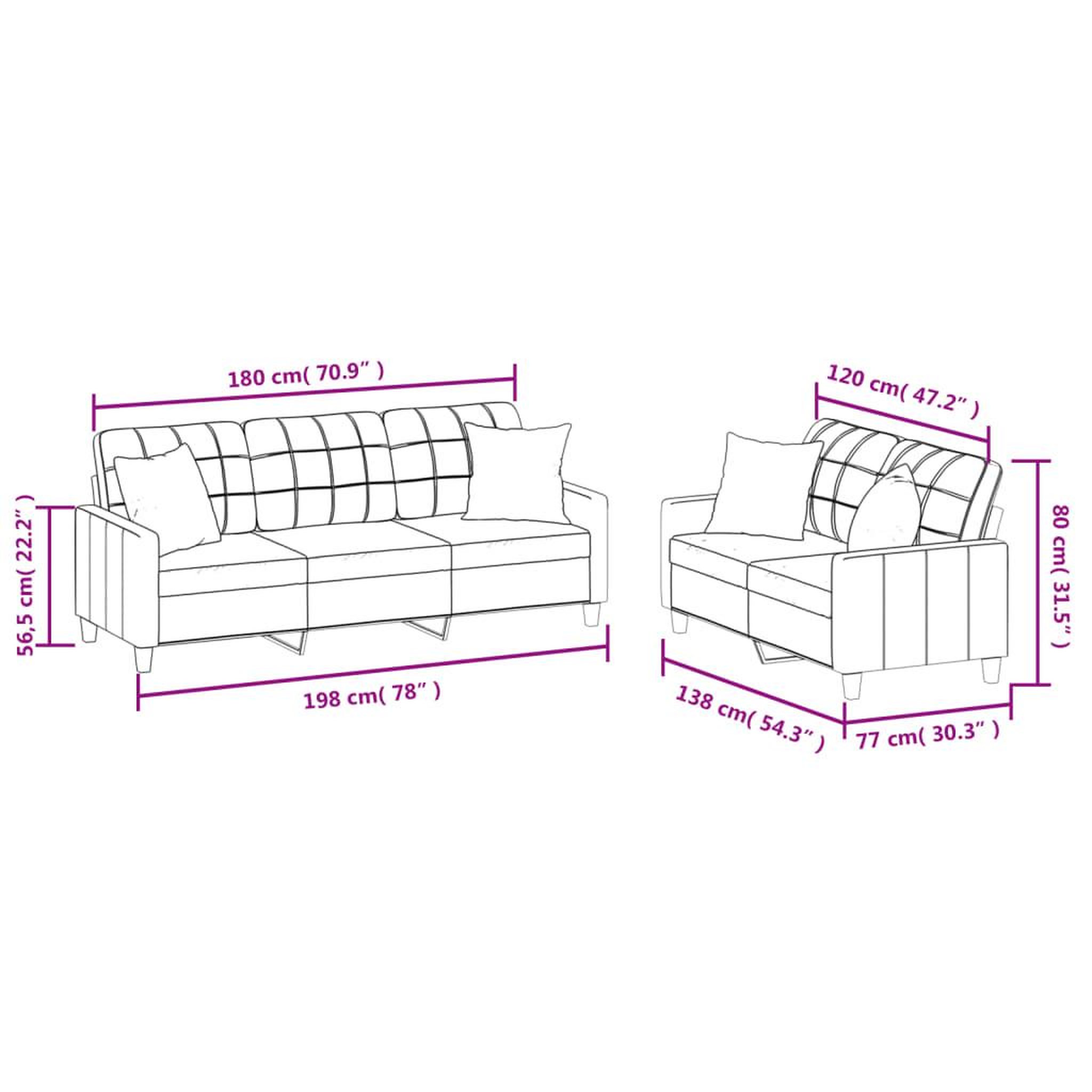 Voir la diapositive 6 : VIDAXL Ensemble de canapes 2 pcs avec coussins cappuccino similicuir