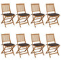 Voir la diapositive 1 : VIDAXL Chaises pliables de jardin lot de 8 avec coussins Bois d'acacia