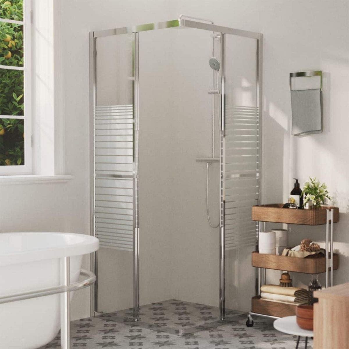 VIDAXL Cabine de douche ESG 80x80x180 cm