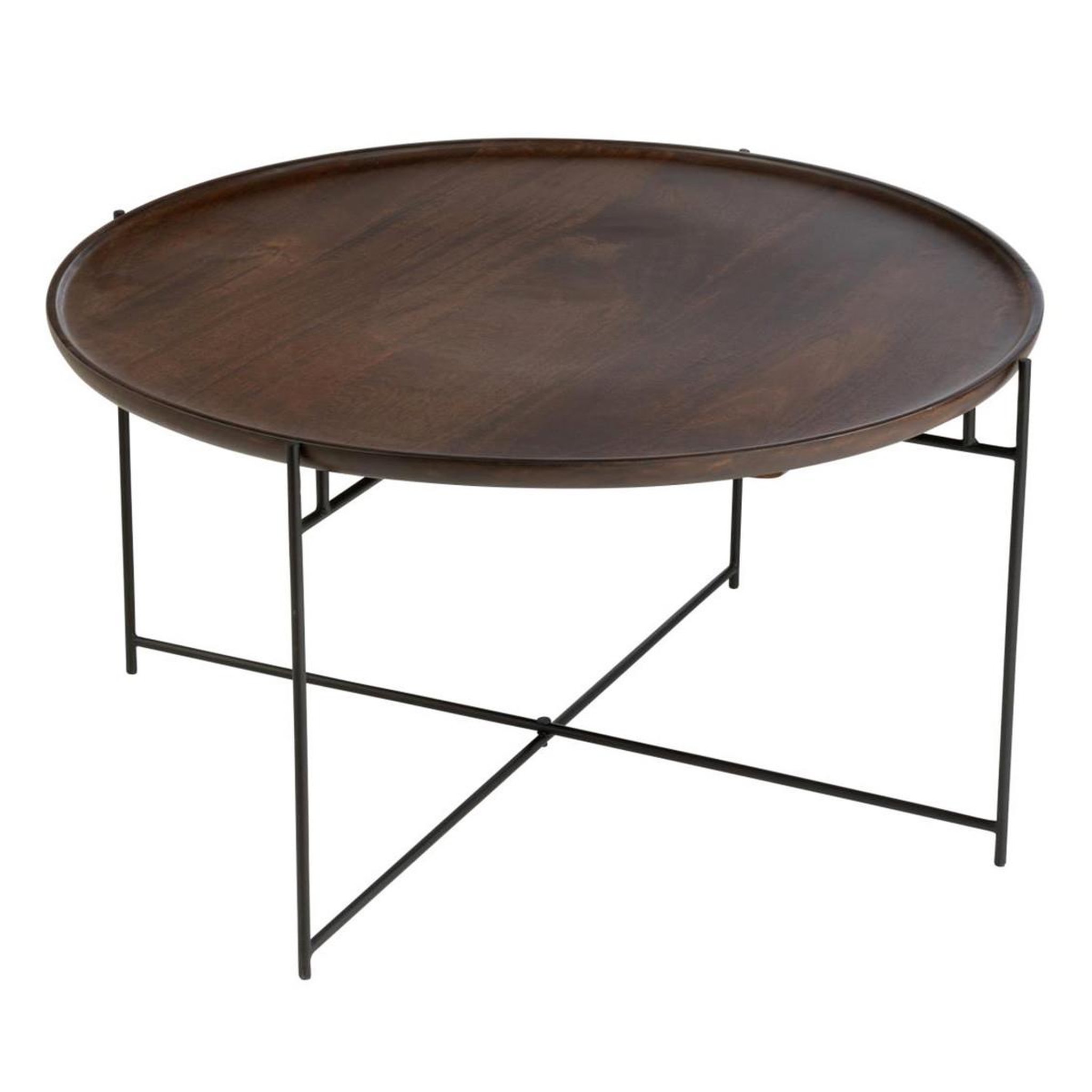 J-LINE Table basse en bois  randy  80cm marron