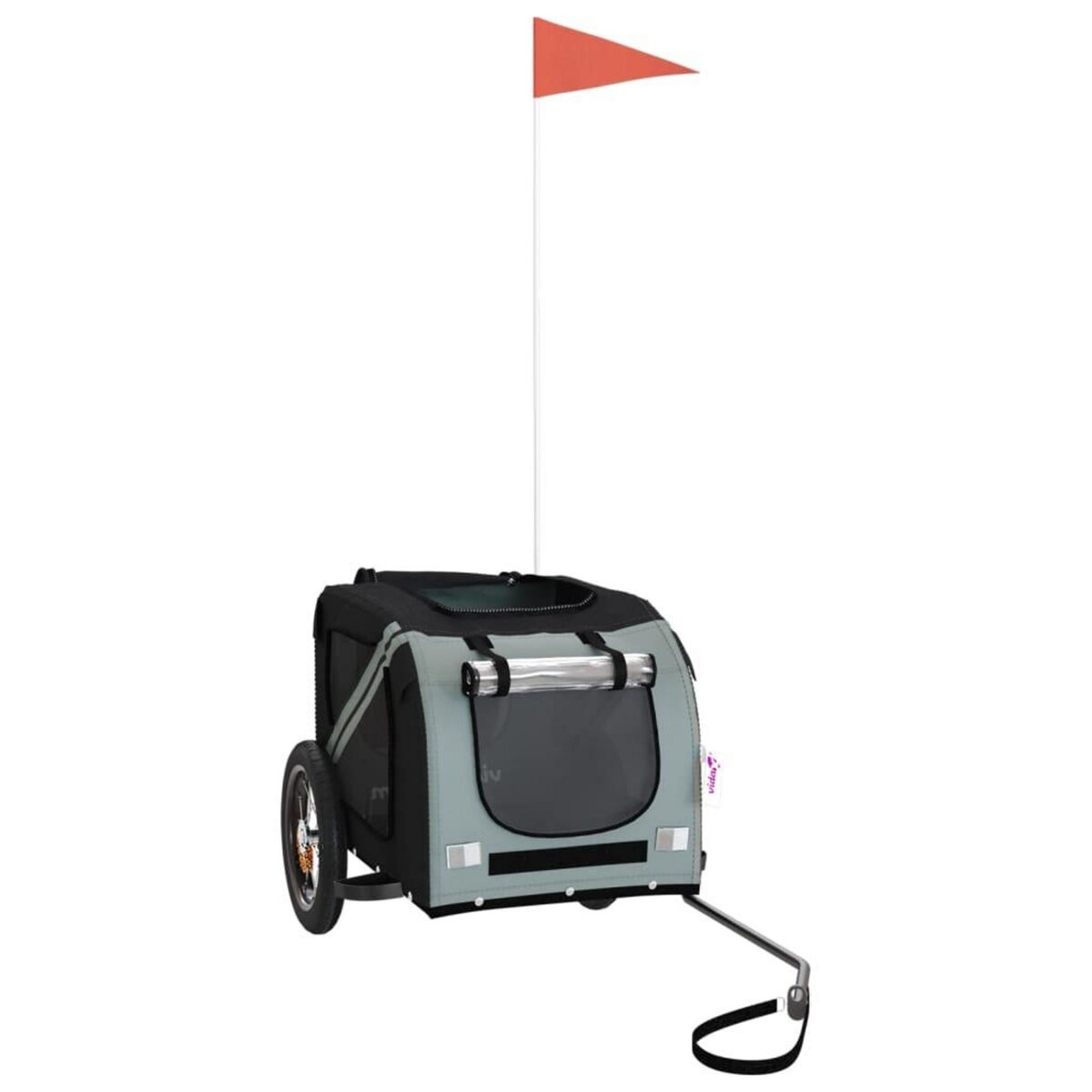 VIDAXL Remorque de velo pour animaux de compagnie gris et noir