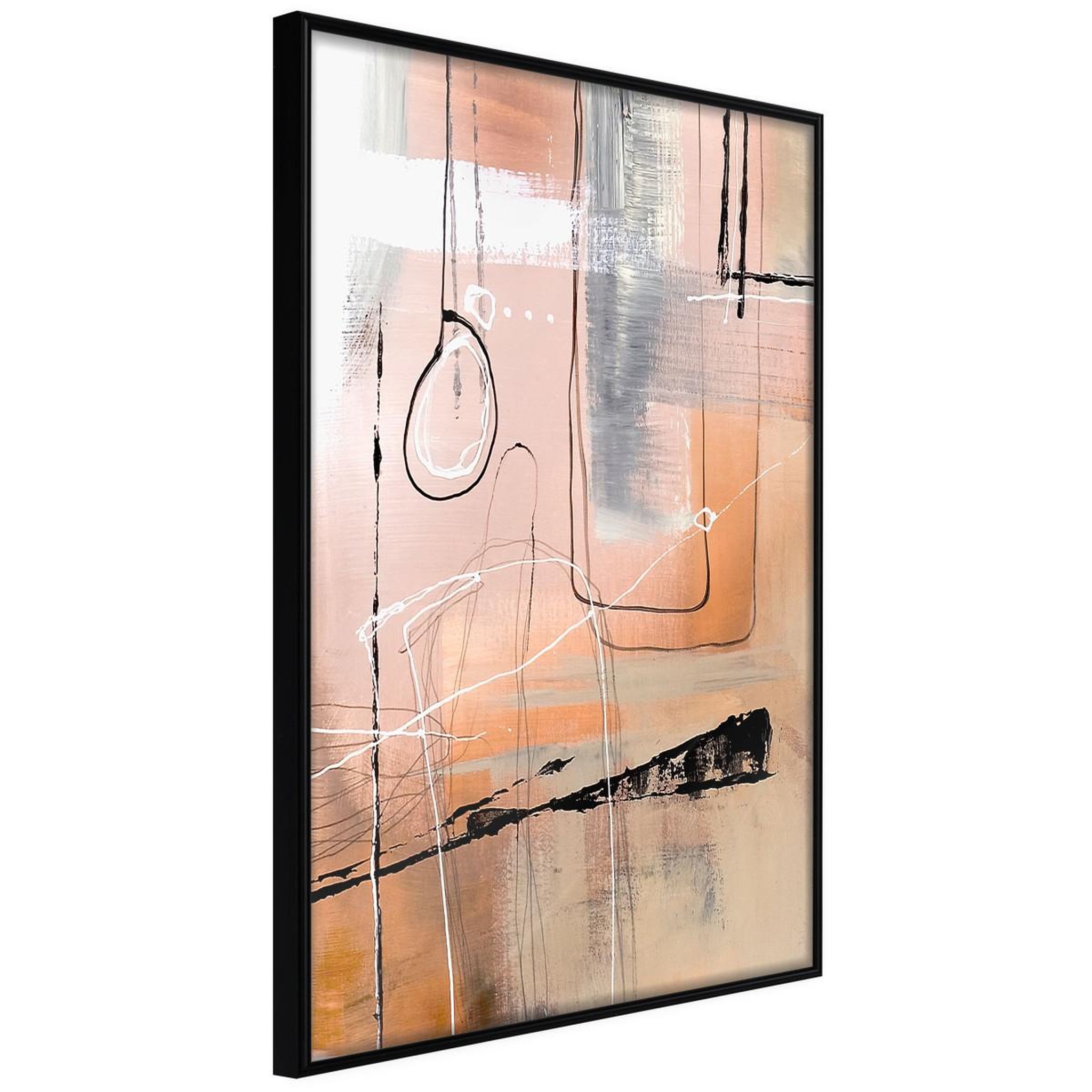 Paris Prix Affiche murale encadrée  pastel abstraction. Coloris disponibles : Jaune, Noir