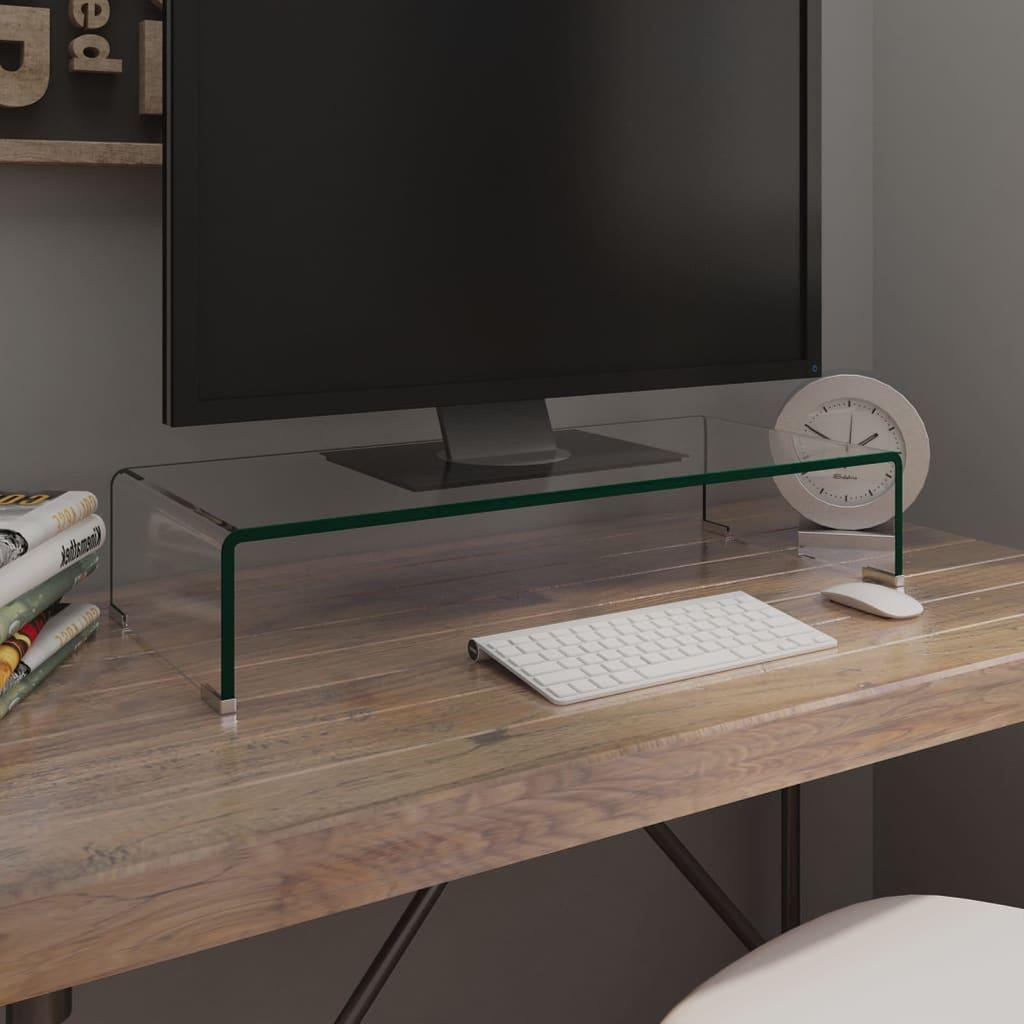Voir la diapositive 1 : VIDAXL Meuble TV/pour moniteur 70x30x13 cm verre transparent