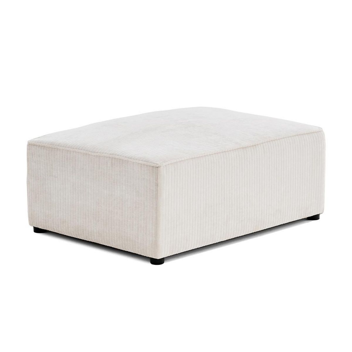 BEST MOBILIER Topaze - pouf - en velours côtelé plat