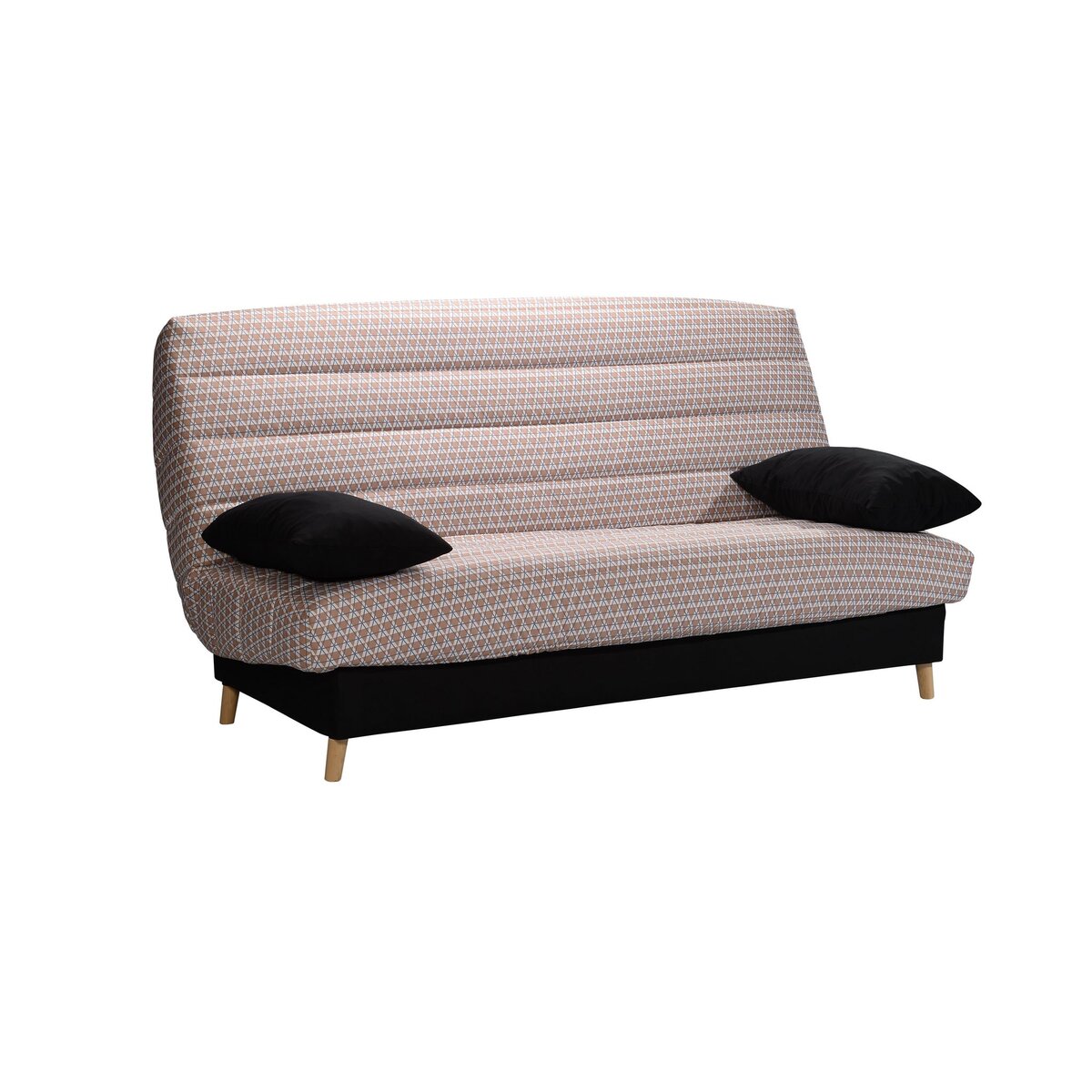 Banquette clic-clac MANAE, matelas 12cm, 25kg/m3 tissu motifs