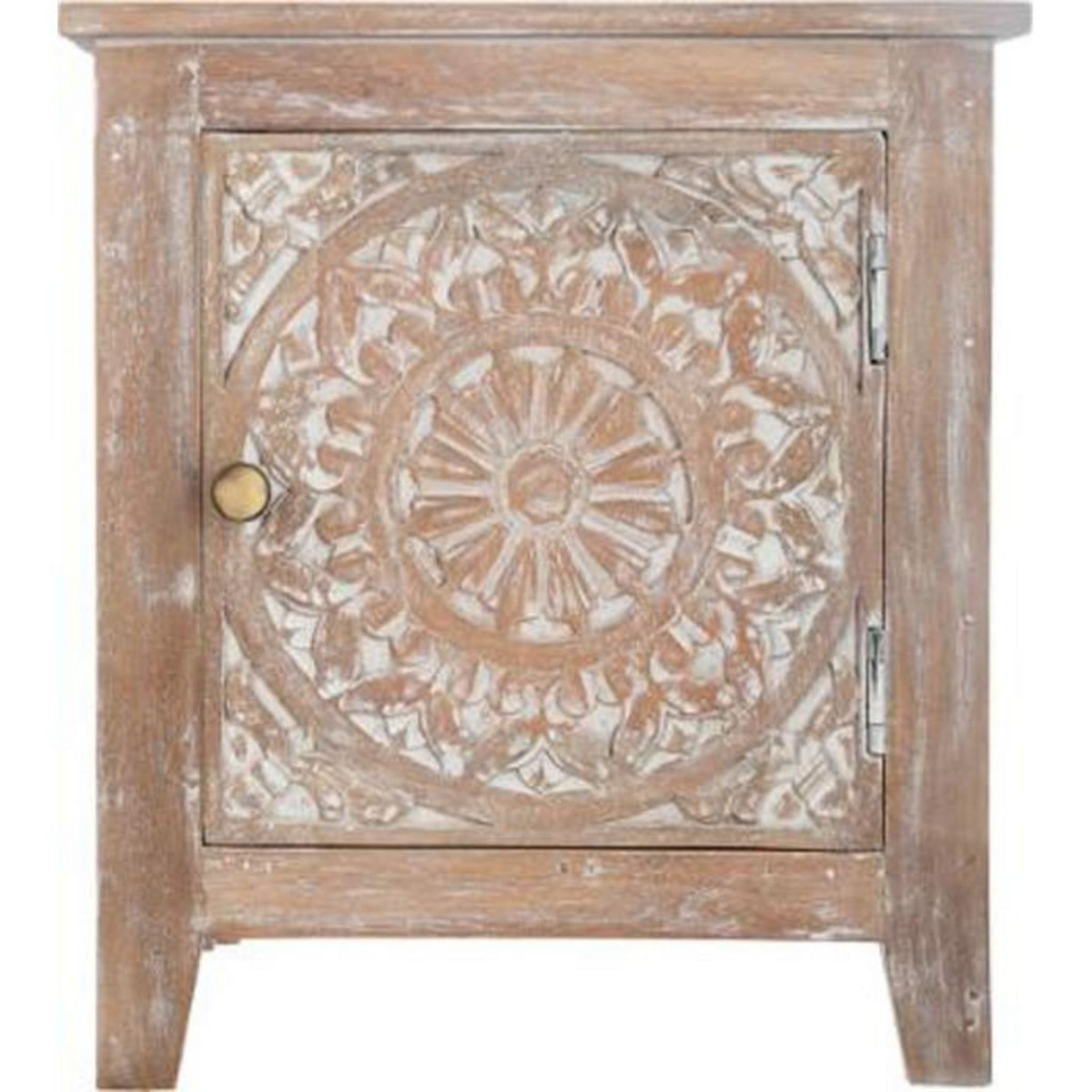 ATMOSPHERA Table de Chevet 1 Porte en Bois  Shirel  45cm Marron