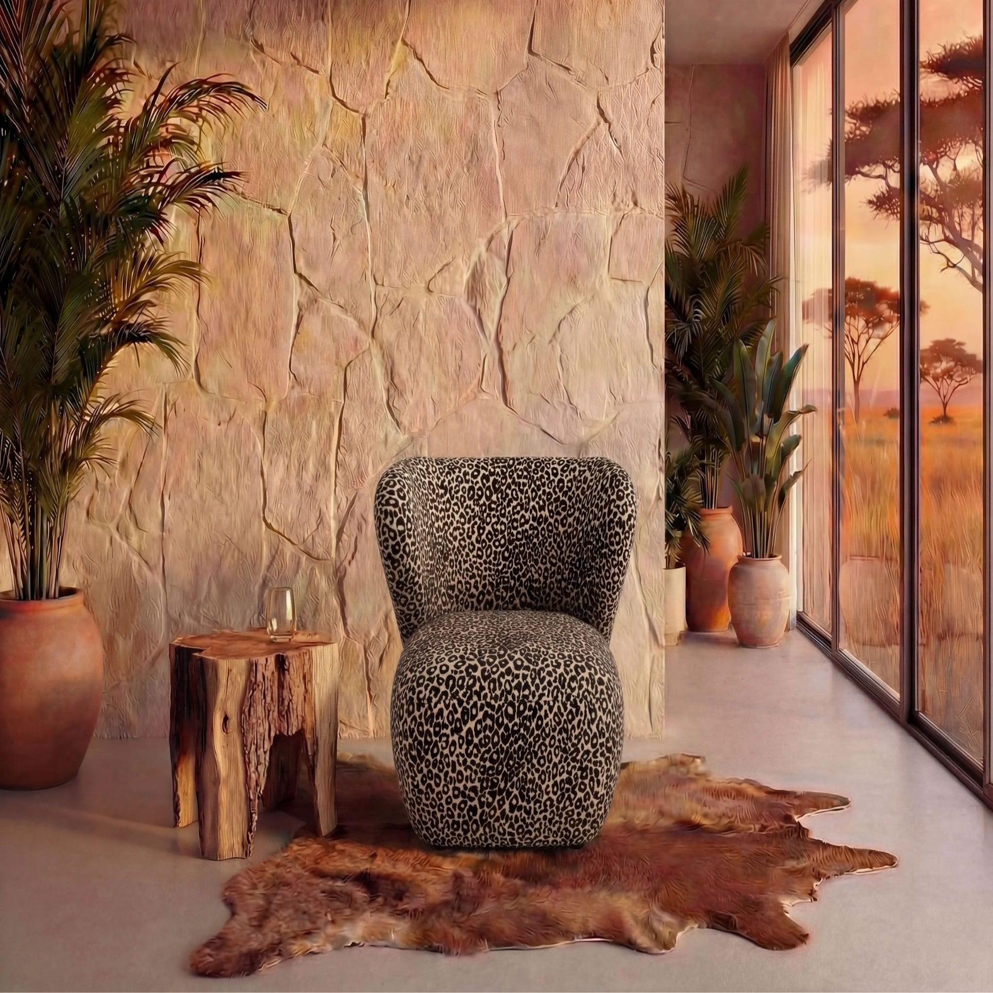 Voir la diapositive 3 : CASANOVA PARIS Capri - fauteuil tissu imprimé animalier