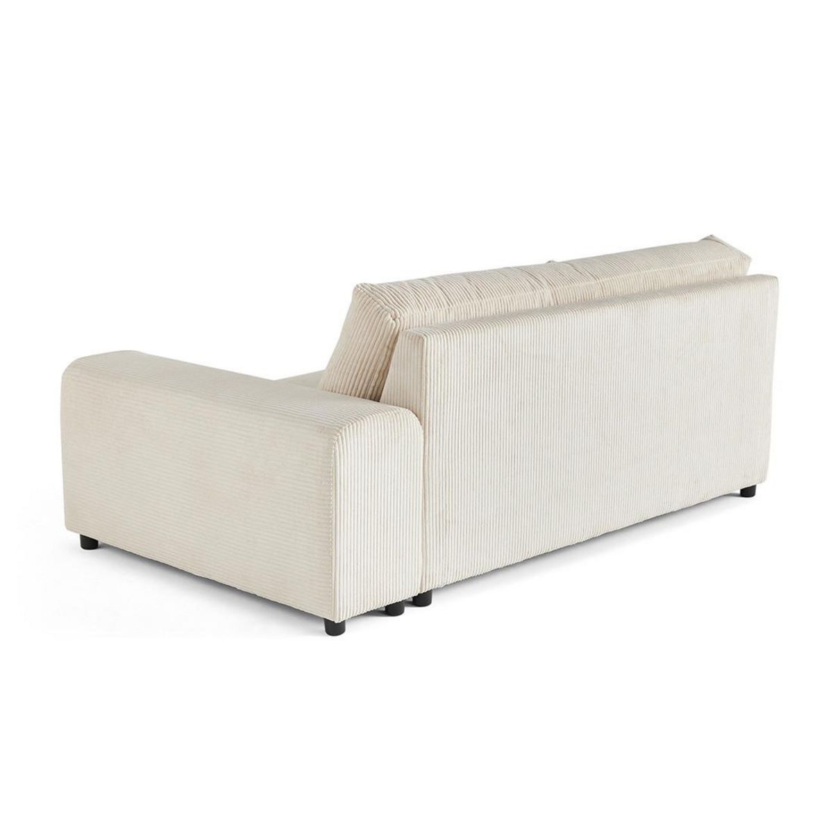 LISA DESIGN Garance - module d'assise 3 places avec accoudoir droit - en velours côtelé