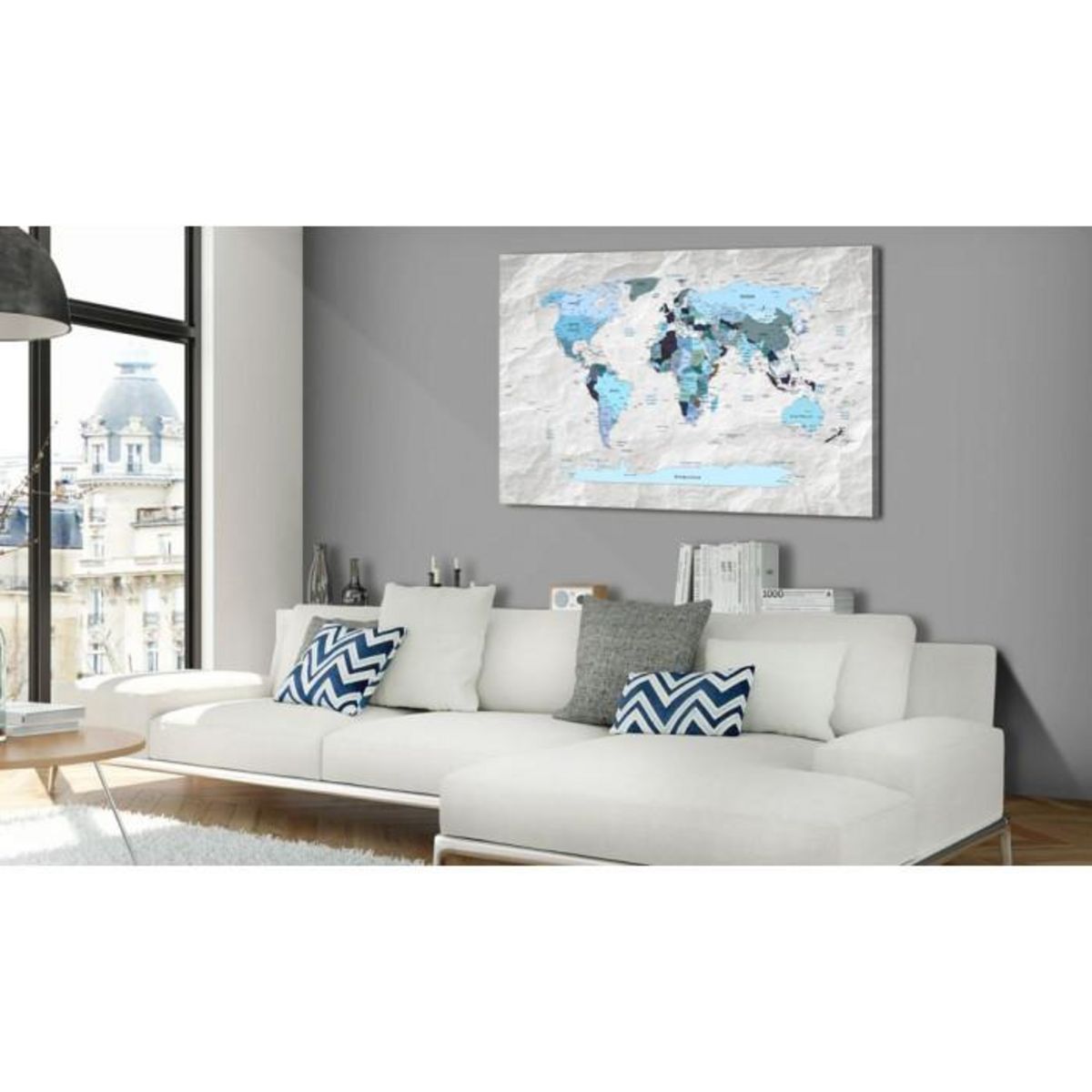 Paris Prix Tableau Imprimé  World Map : Blue Pilgrimages