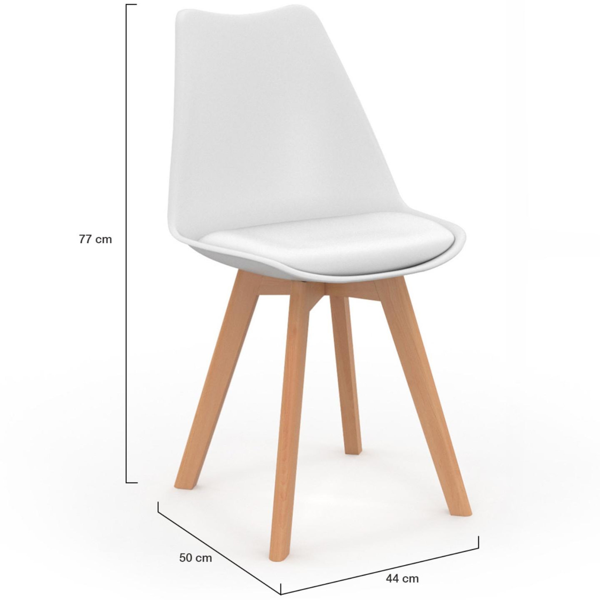 Voir la diapositive 5 : ID MARKET Lot de 6 chaises scandinaves sara blanches pour salle à manger
