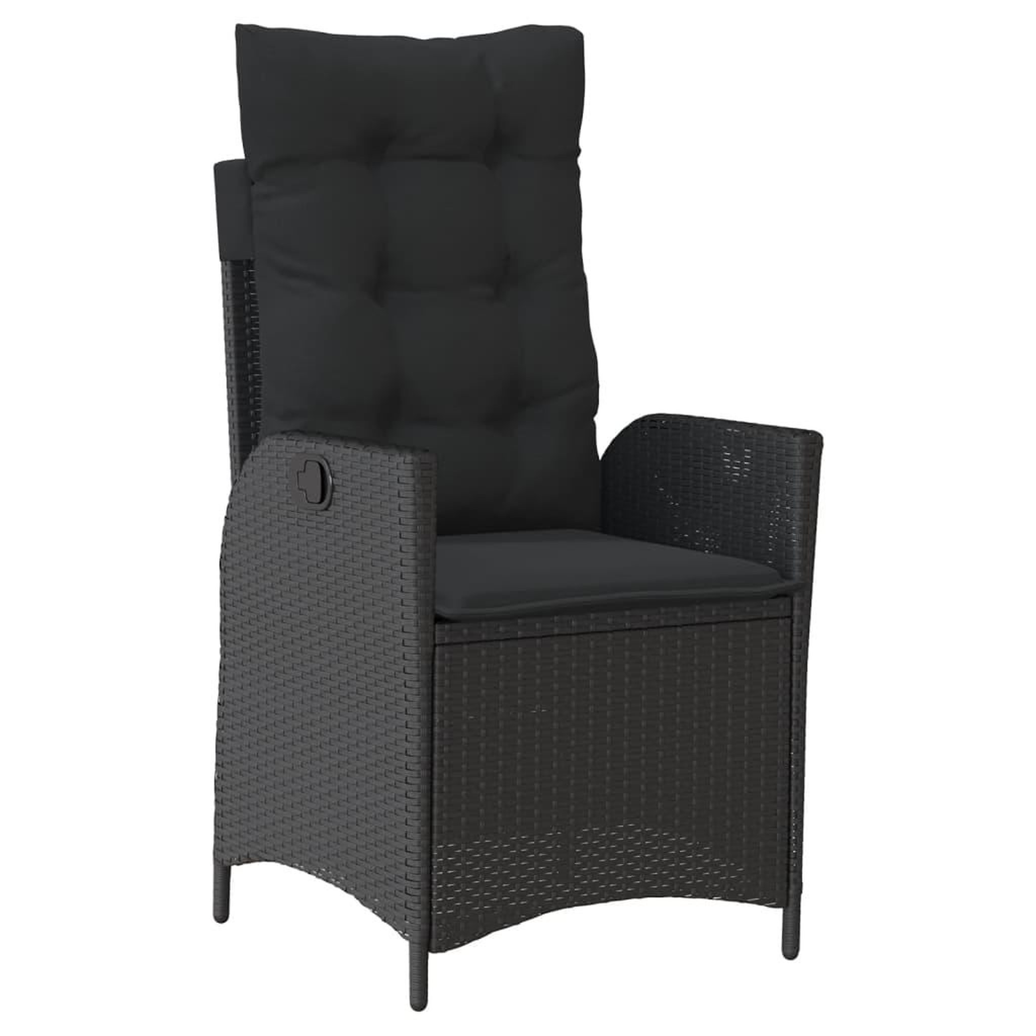 Voir la diapositive 4 : VIDAXL Chaises inclinables de jardin lot de 2 et coussins noir rotin