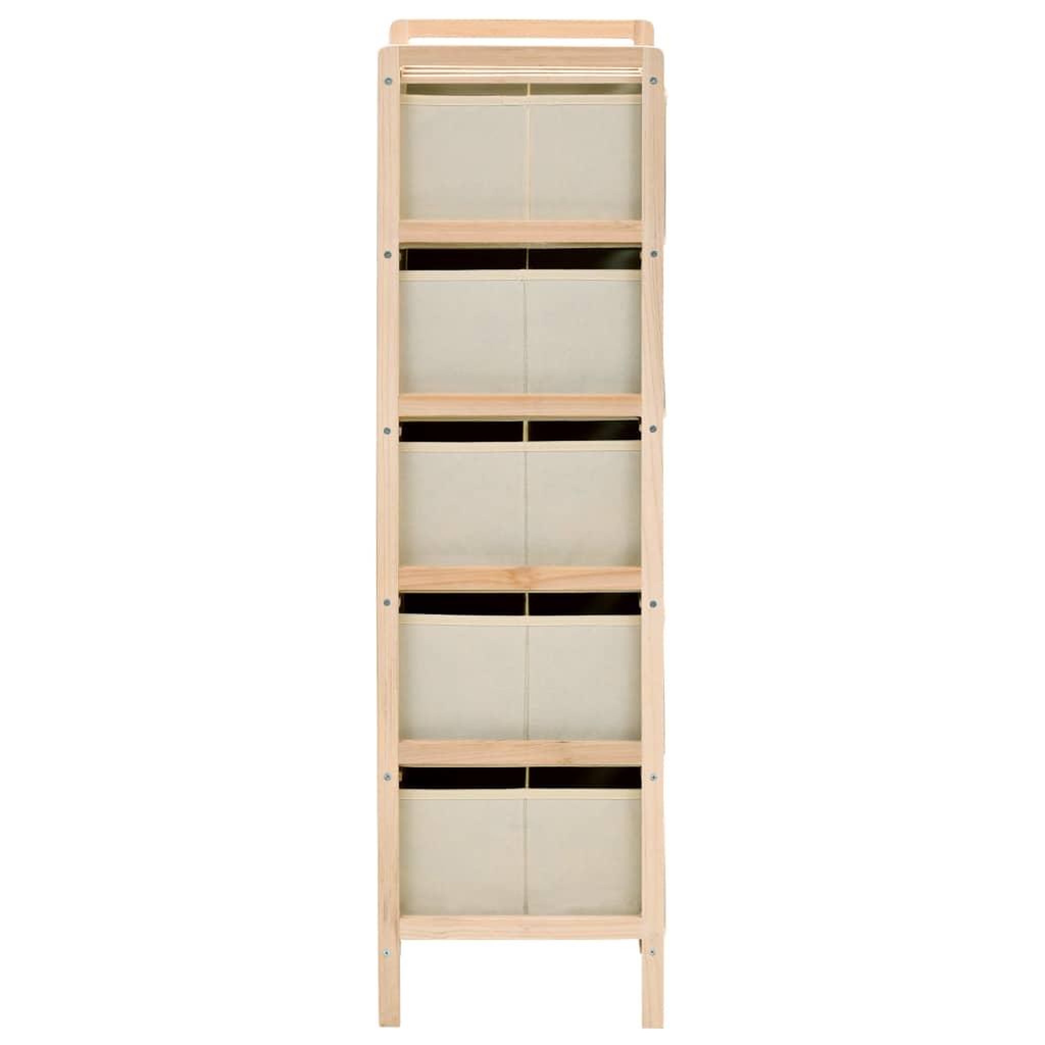 Voir la diapositive 5 : VIDAXL Etageres de rangement avec 5 paniers en tissu 2 pcs beige cedre
