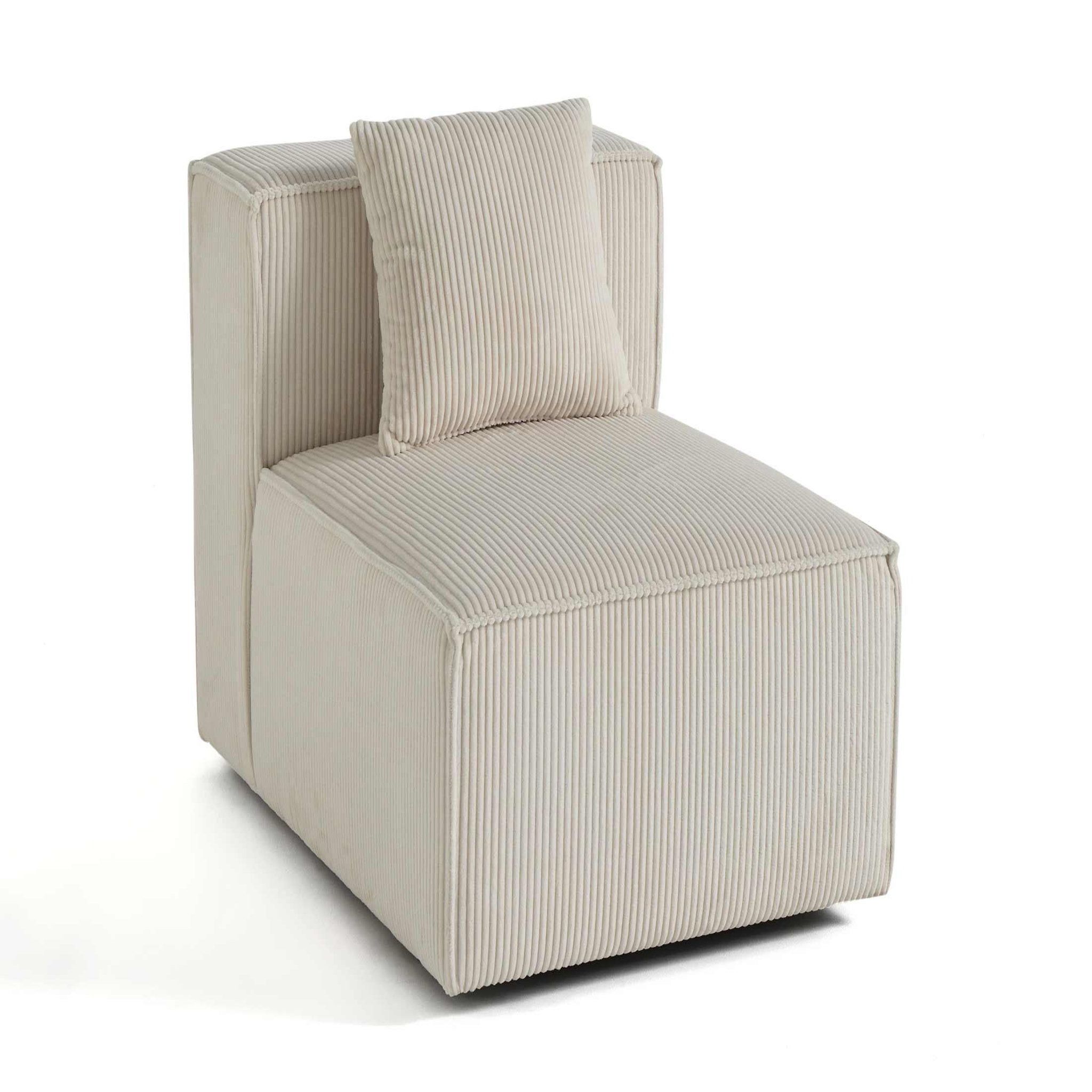 BEST MOBILIER Arty - module d'assise - en velours côtelé. Coloris disponibles : Beige, Orange