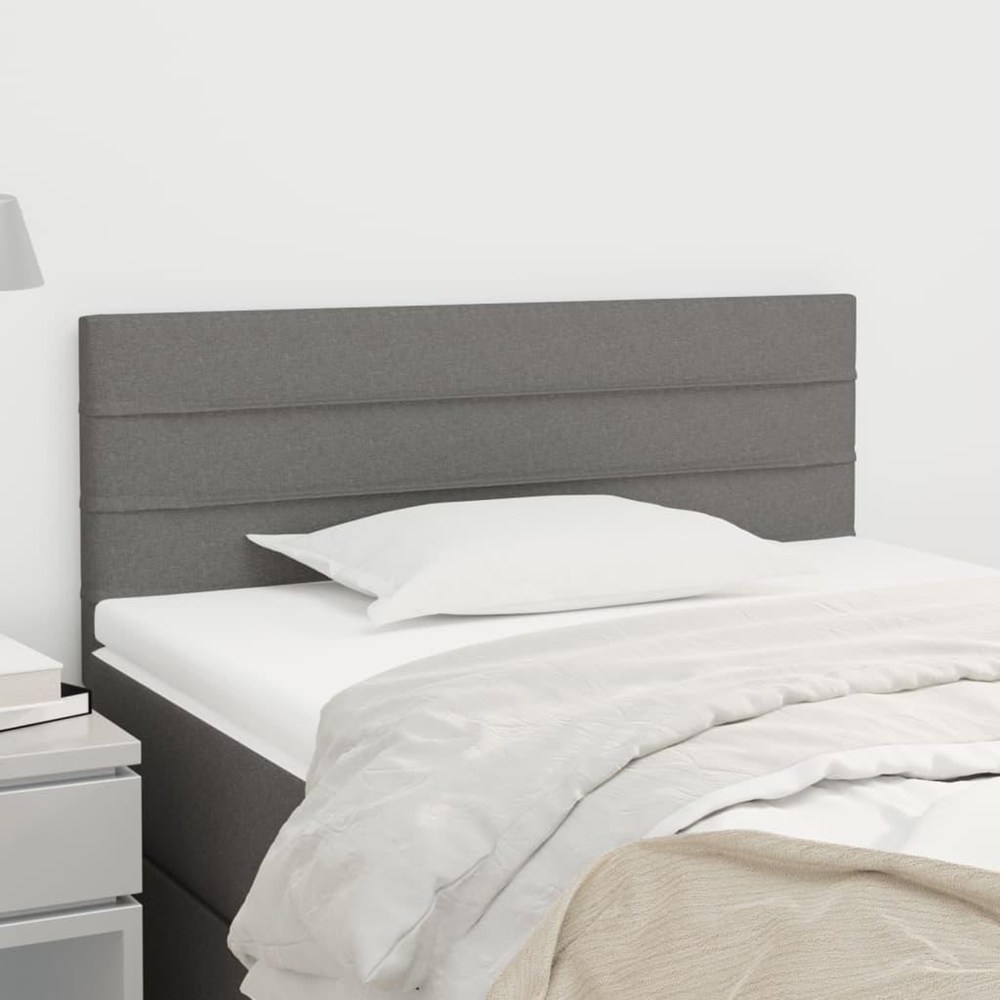 Voir la diapositive 1 : VIDAXL Tete de lit Gris fonce 100x5x78/88 cm Tissu