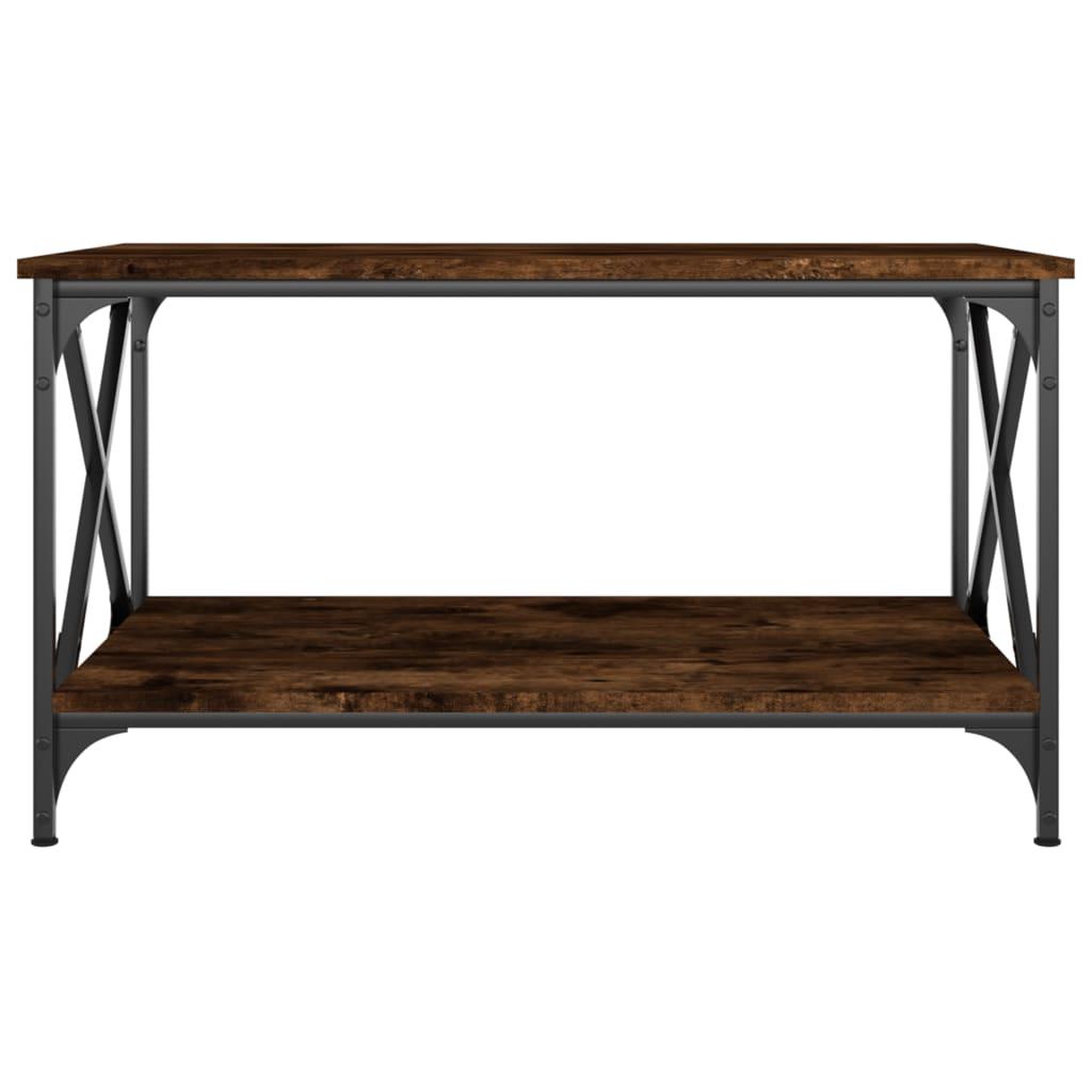 Voir la diapositive 4 : VIDAXL Table basse Chene fume 80x50x45 cm Bois d'ingenierie et fer