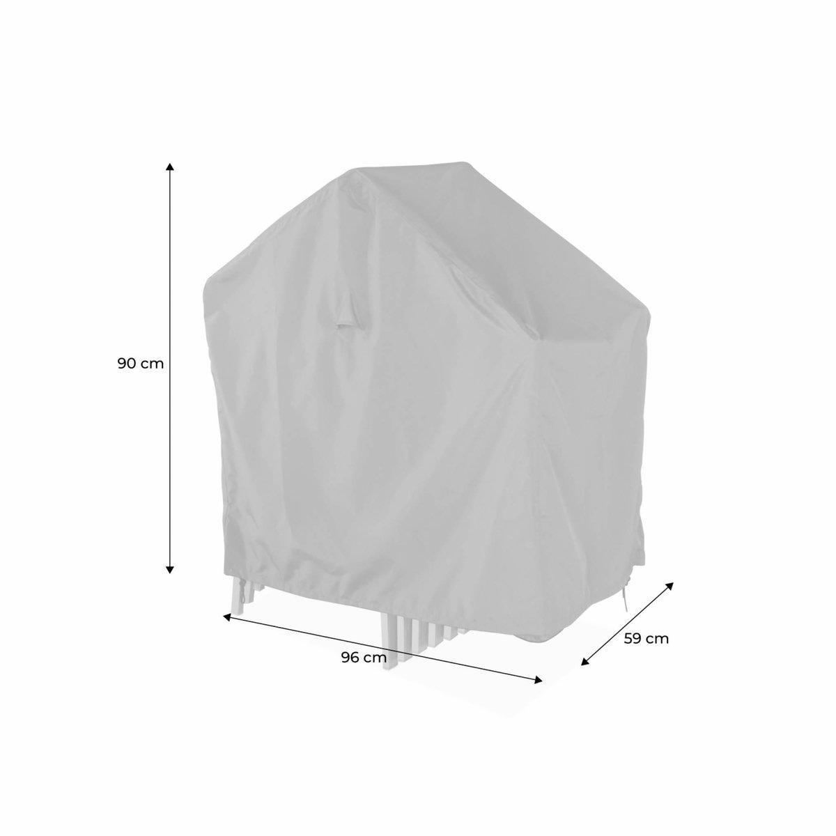 SWEEEK Housse de protection.  gris foncé - Bâche en polyester enduit PA pour lot de 8 chaises / fauteuils