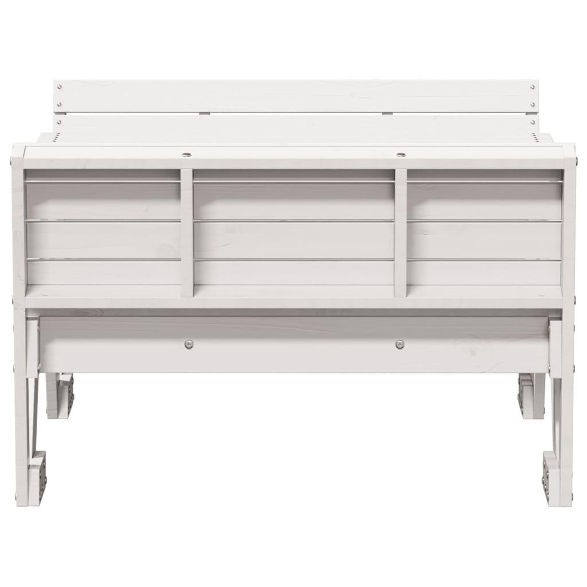 Voir la diapositive 4 : VIDAXL Table de pique-nique pour enfants blanc bois massif de pin