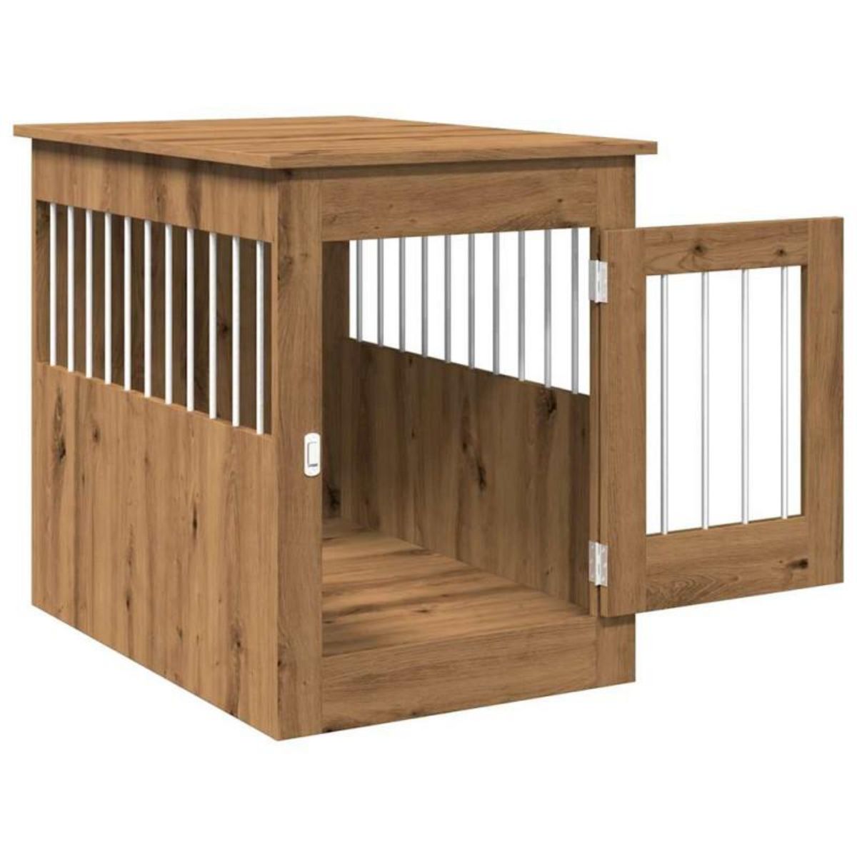 VIDAXL Meuble de cage pour chiens chêne artisanal 55x80x68 cm