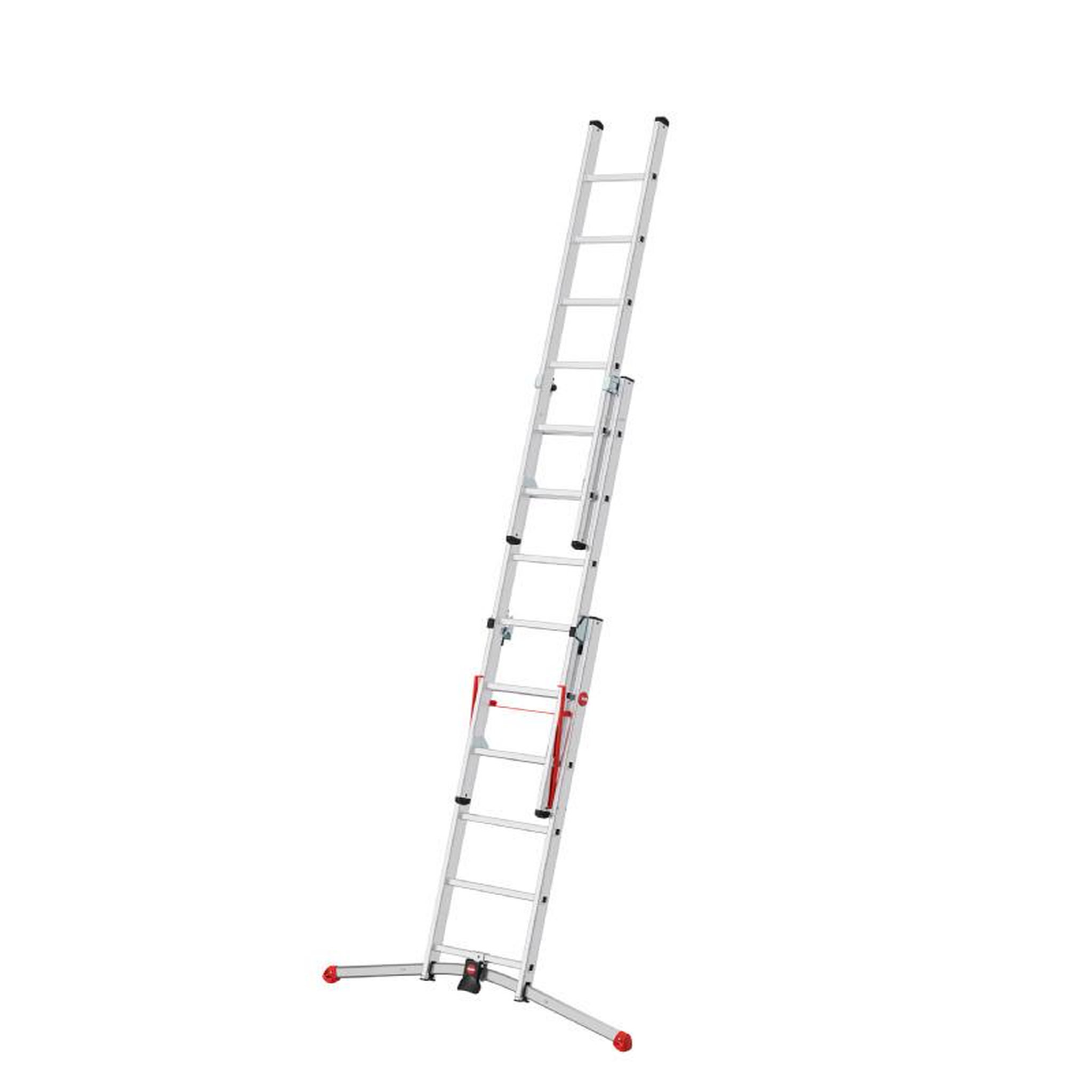Voir la diapositive 4 : HAILO Echelle transformable pro 3 plans 3x6 échelons 3,8m/4,7m en aluminium Hailo ProfiLot