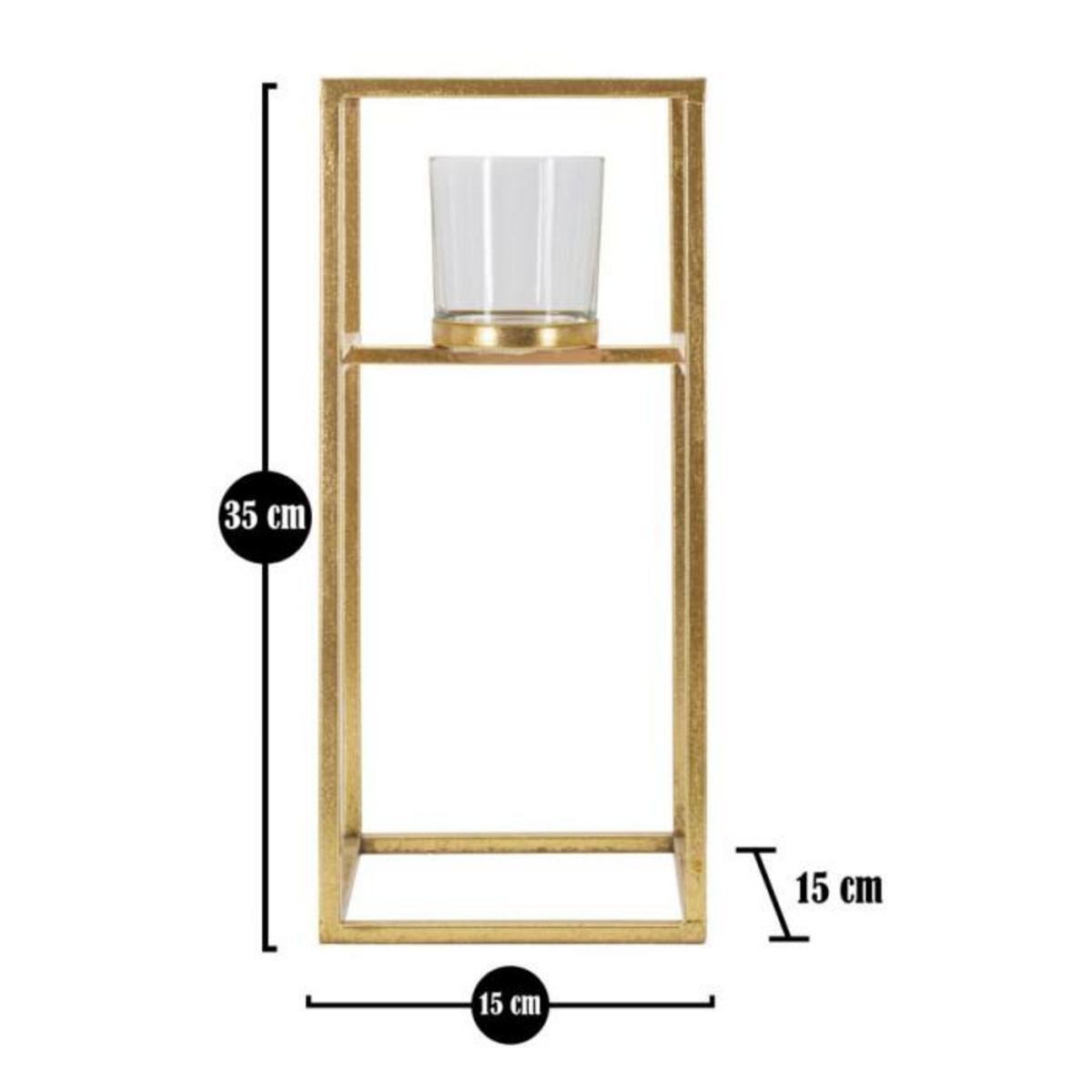 Paris Prix Bougeoir Design en Métal  Elegant  35cm Or