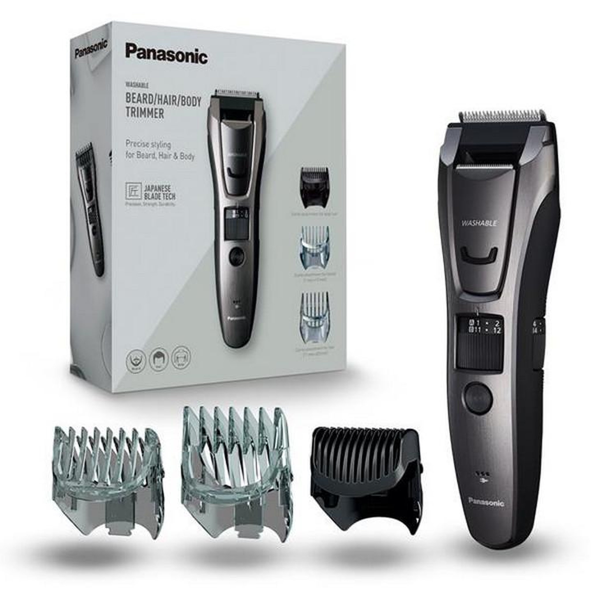 Voir la diapositive 2 : PANASONIC Tondeuse multifonction rechargeable + secteur - ergb80h503