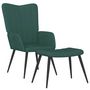 Voir la diapositive 2 : VIDAXL Chaise de relaxation avec tabouret Vert fonce Velours