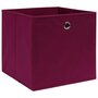 Voir la diapositive 2 : VIDAXL Boîtes de rangement 10 pcs Tissu intisse 28x28x28cm Rouge fonce