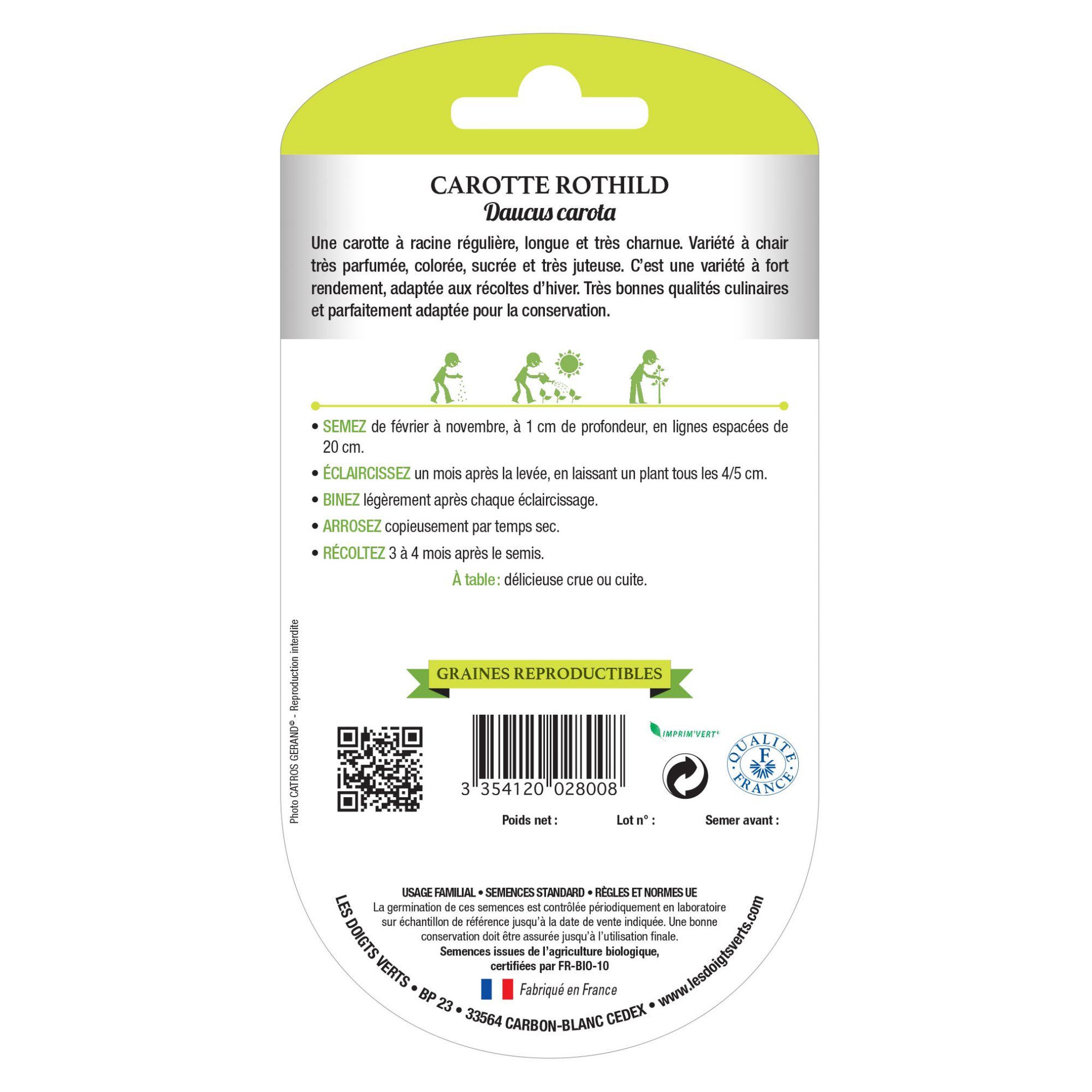 LES DOIGTS VERTS Carotte Rothild bio Les Doigts Verts