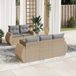 VIDAXL Salon de jardin avec coussins 6 pcs beige resine tressee
