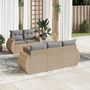 Voir la diapositive 1 : VIDAXL Salon de jardin avec coussins 6 pcs beige resine tressee