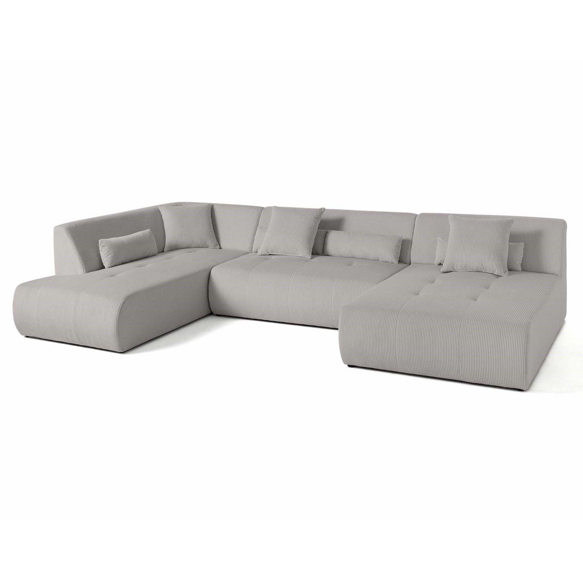 LISA DESIGN Onyx - canapé panoramique modulable d'angle gauche 7 places - en velours côtelé