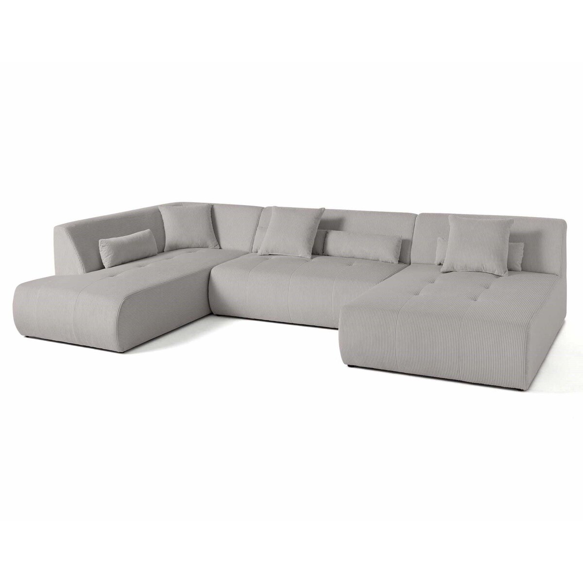 LISA DESIGN Onyx - canapé panoramique modulable d'angle gauche 7 places - en velours côtelé