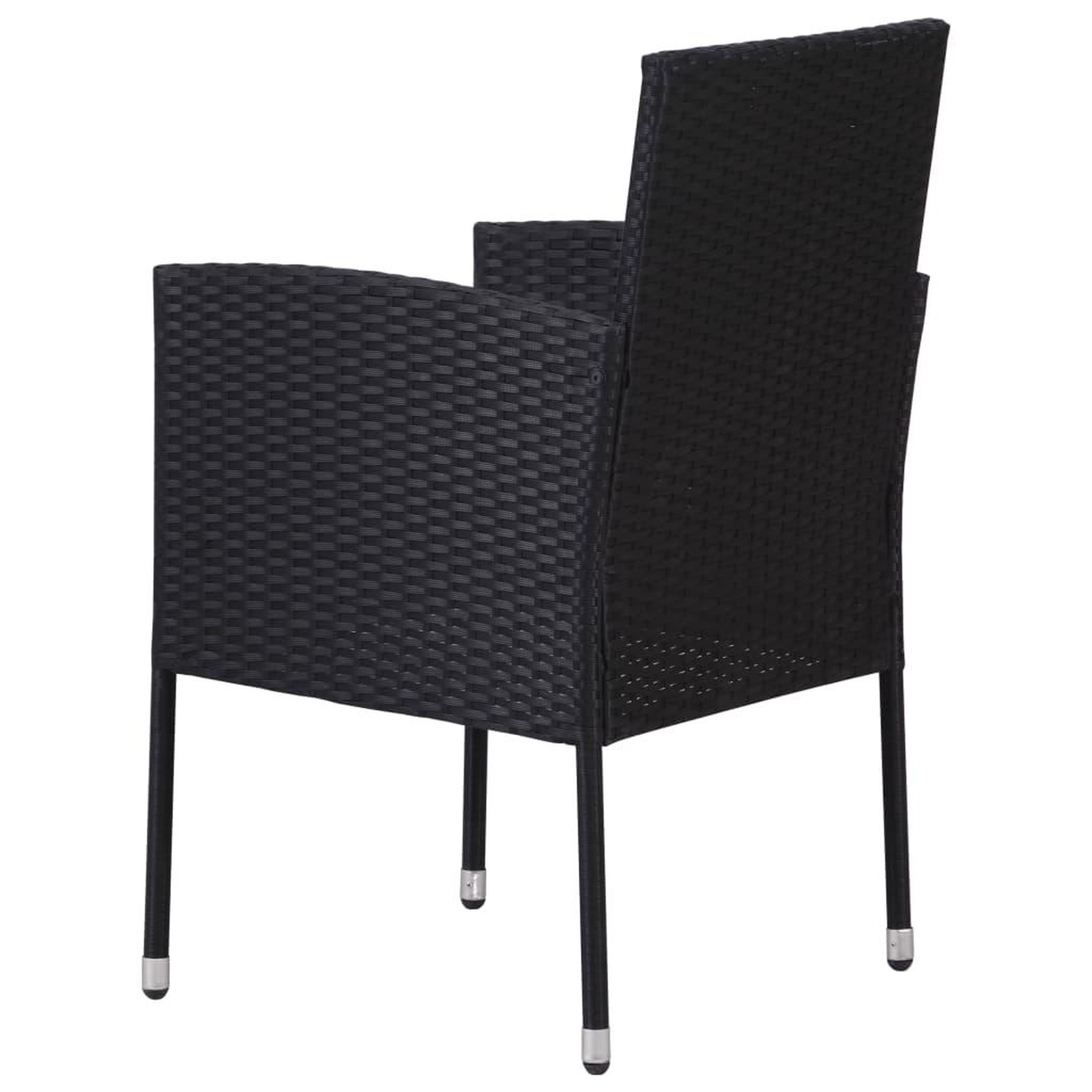 Voir la diapositive 5 : VIDAXL Chaises de jardin coussins blanc creme 4pcs noir resine tressee