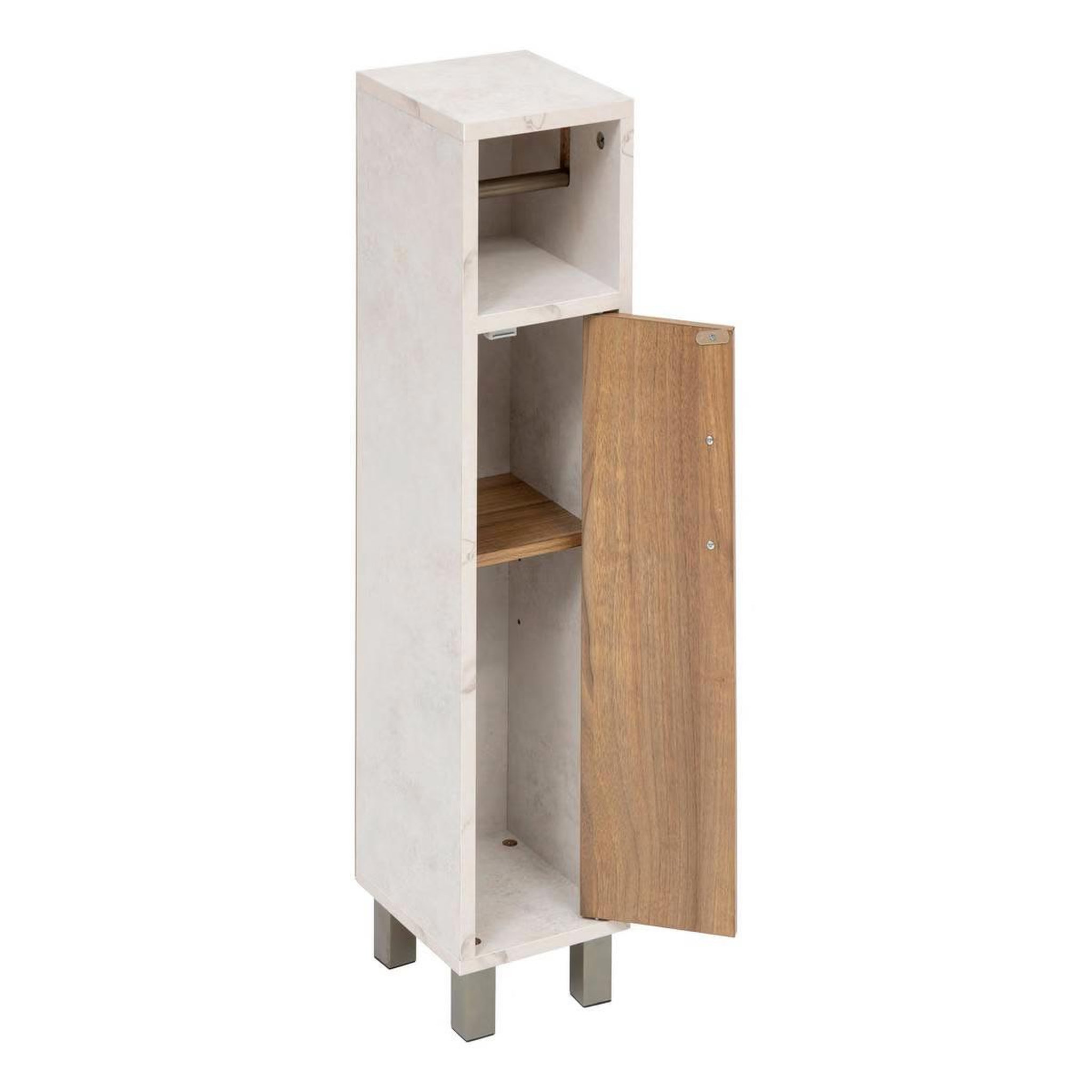 Voir la diapositive 2 : FIVE Dérouleur papier wc & rangement  côme  86cm beige
