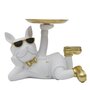 Voir la diapositive 2 : Paris Prix Vide-Poche Statue  Bulldog  27cm Blanc