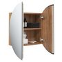 Voir la diapositive 5 : VIDAXL Armoire de salle de bain miroir rond et LED Chene 40x40x17,5 cm