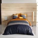 ATELIER DU COTON Parure housse de couette100% coton 71fils ubud. Coloris disponibles : Bleu