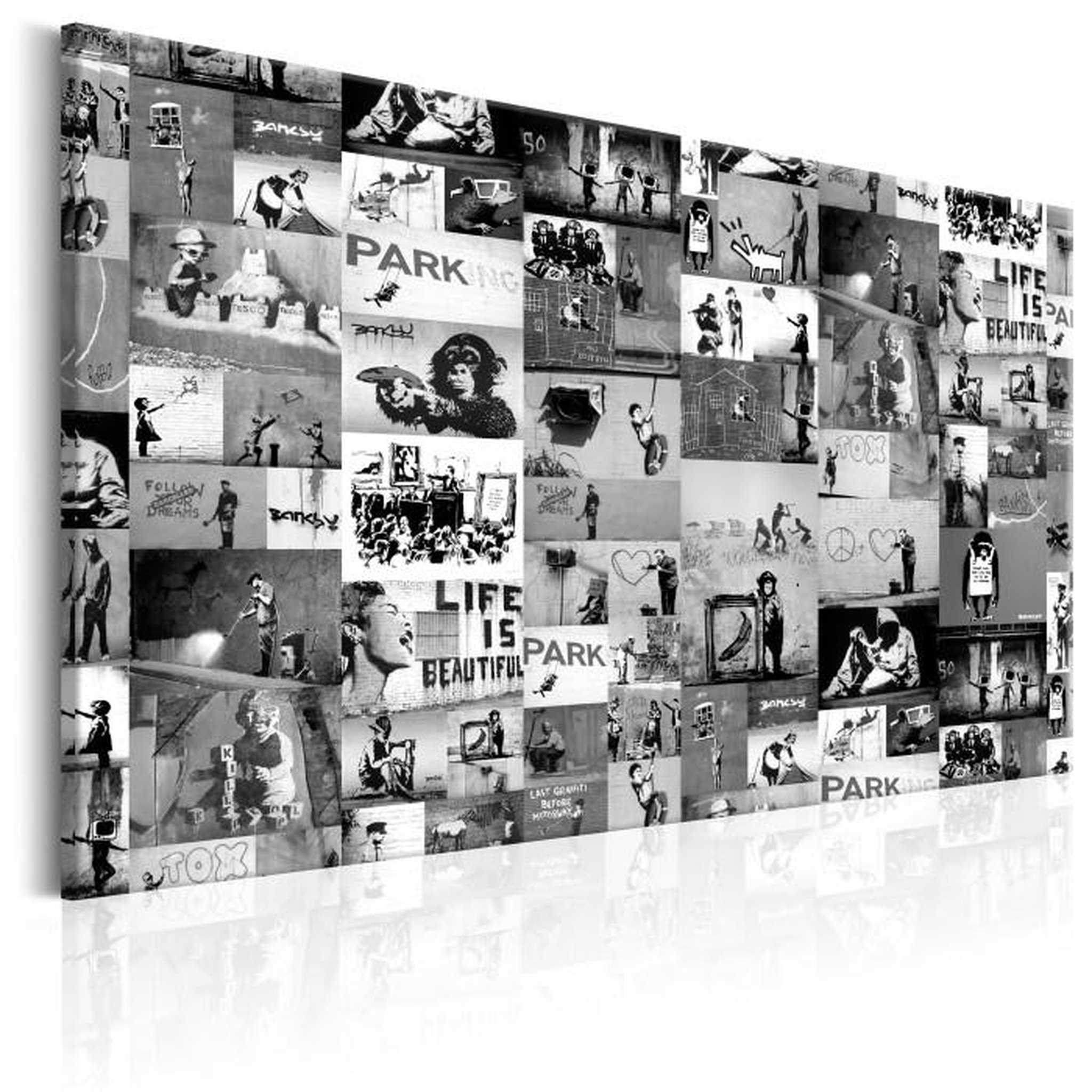 Paris Prix Tableau Imprimé  Banksy - Graffiti Collage II. Coloris disponibles : Multicolore