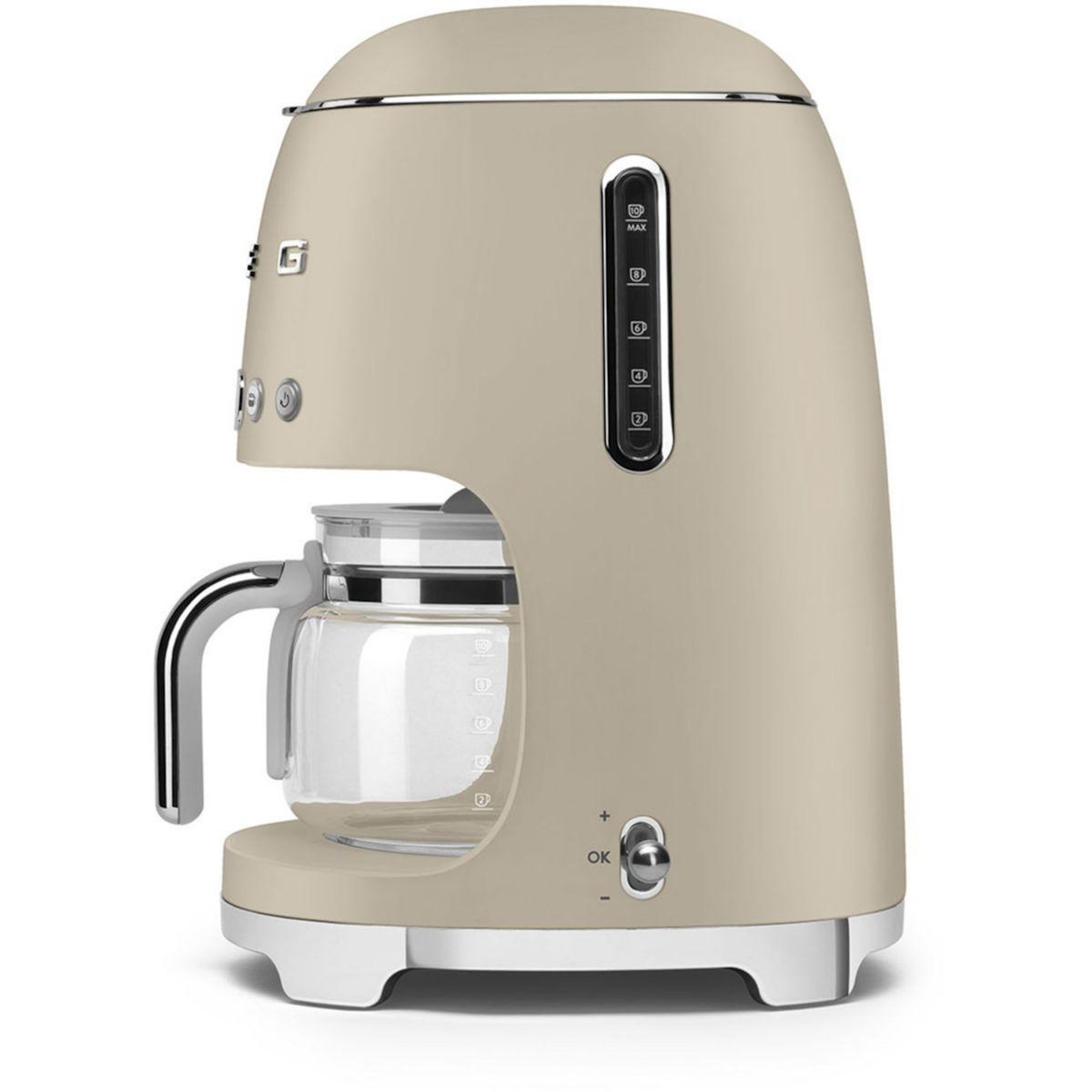SMEG Cafetière programmable DCF02MLMEU Années 50 Beige lin