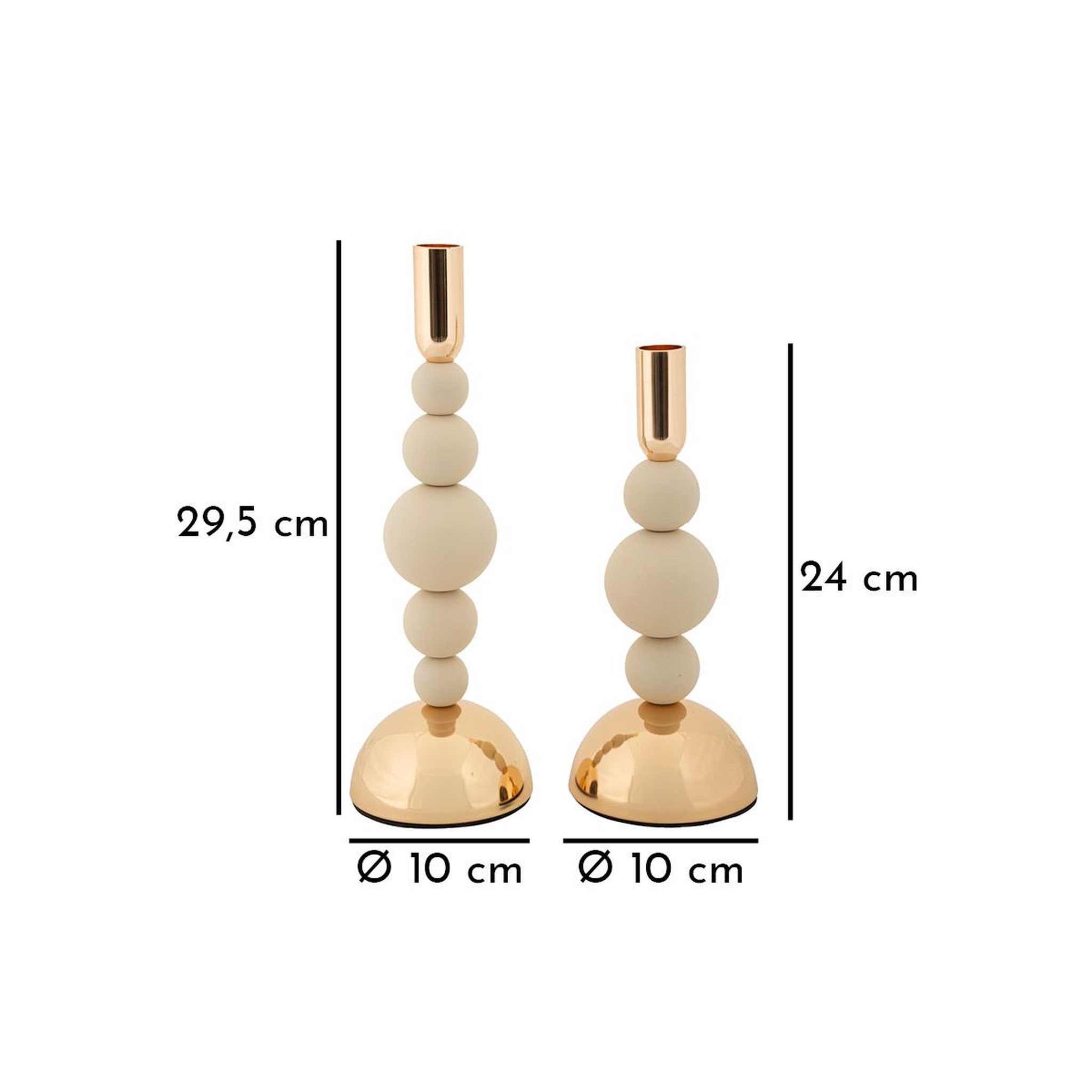 Voir la diapositive 5 : Paris Prix Lot de 2 Chandeliers  Bolly  29cm Crème & Or