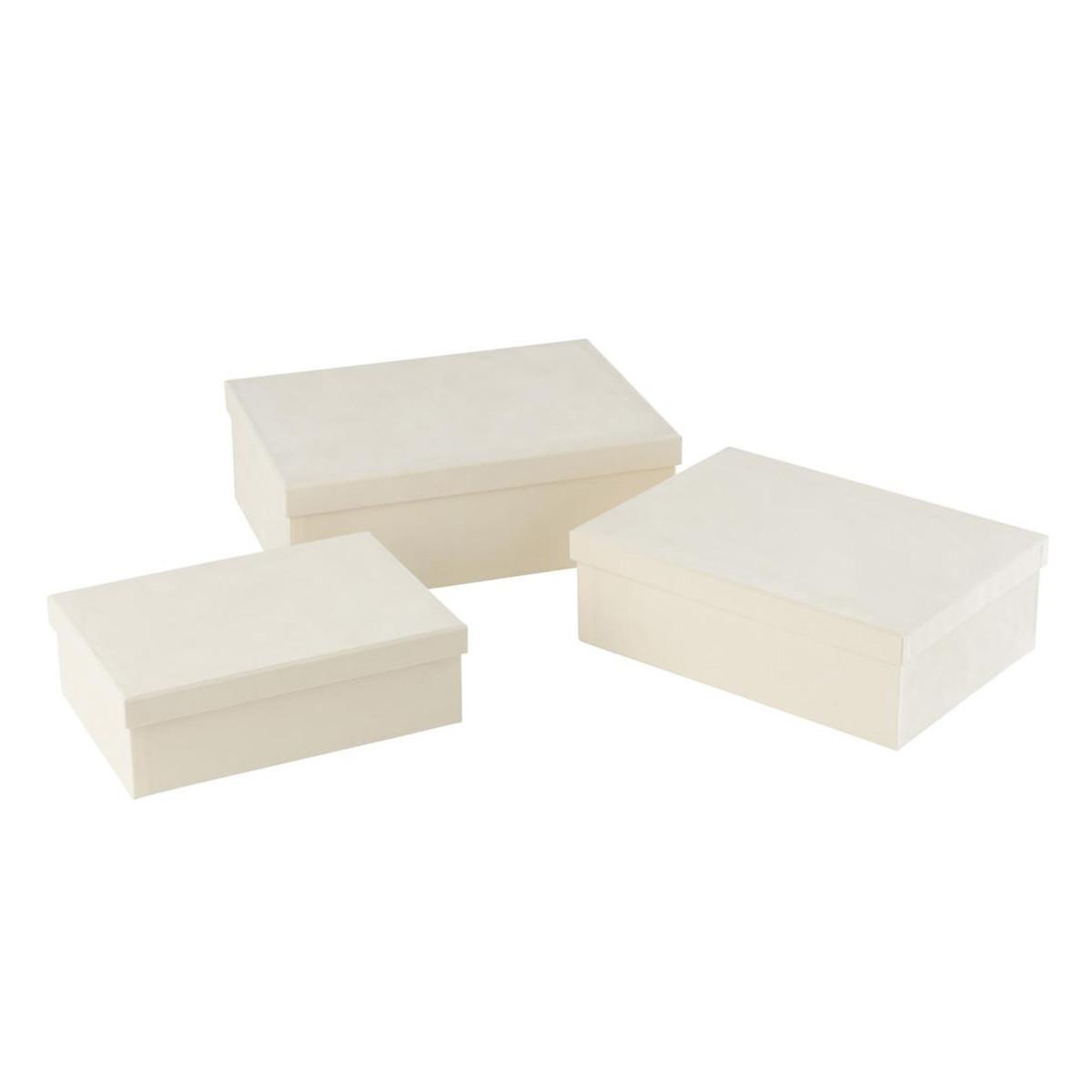 J-LINE Lot de 3 boîtes de rangement  vaughn  36cm blanc