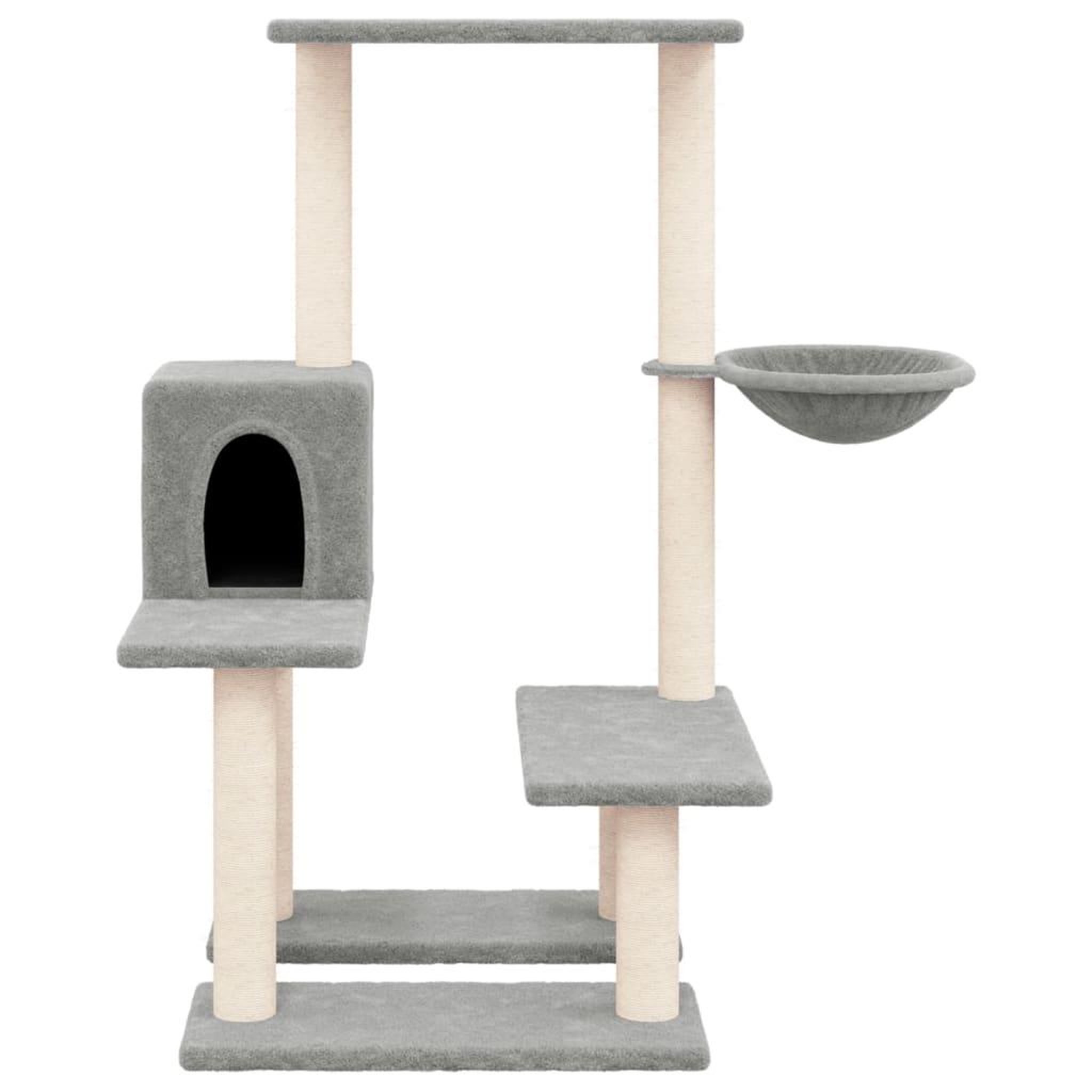 Voir la diapositive 3 : VIDAXL Arbre a chat avec griffoirs en sisal Gris clair 94,5 cm
