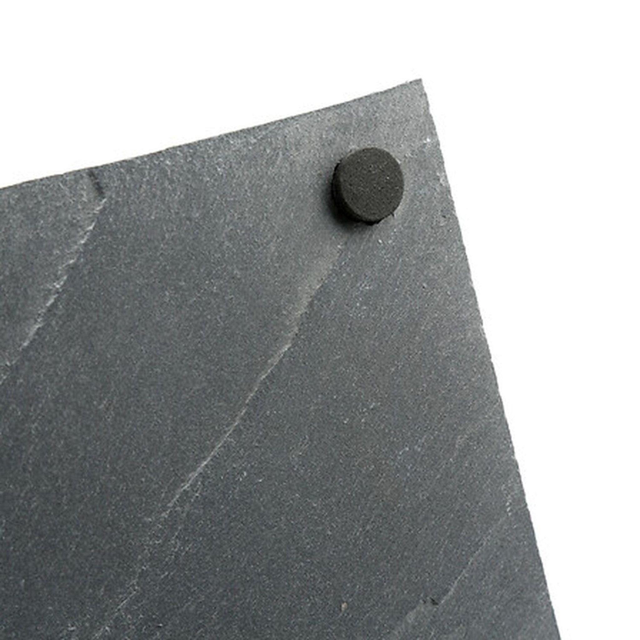 Voir la diapositive 4 : TOILINUX Lot de 2 assiettes de présentation en ardoise - 40 x 30 cm - gris foncé