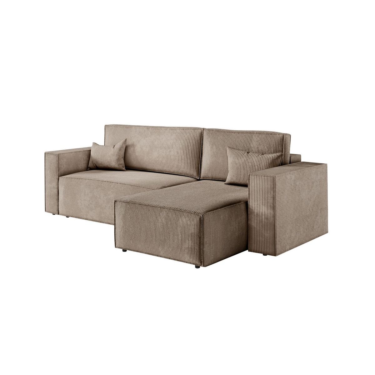 Canapé d'angle convertible réversible 3 places velours côtelé DAPHNE