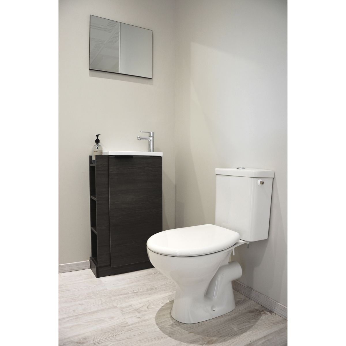 ONDEE WC Serti à poser avec colonne horizontale - Blanc