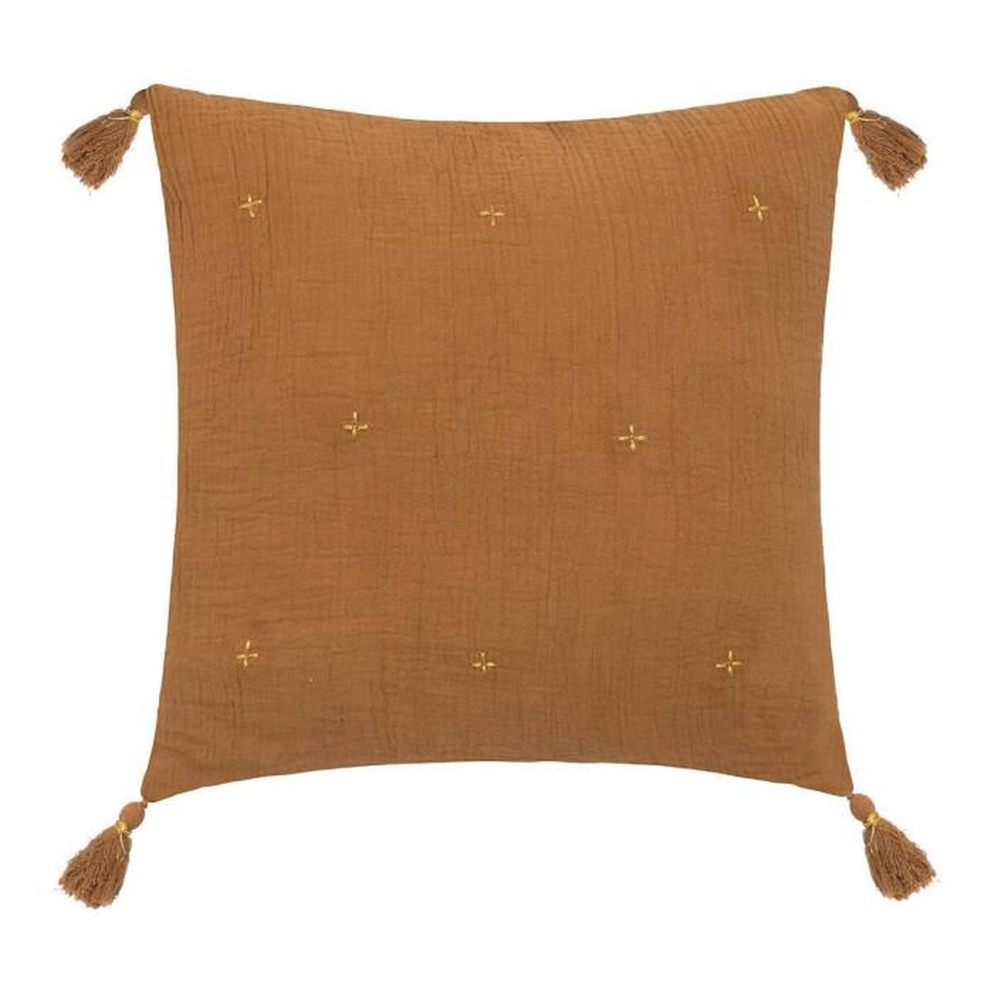 Voir la diapositive 1 : ATMOSPHERA Coussin Déco à Pompons  Millo  40x40cm Cannelle