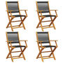 Voir la diapositive 2 : VIDAXL Chaises de jardin pliantes lot de 4 noir bois d'acacia massif