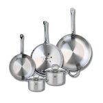 ELO Ensemble de 3 Poêles de cuisson 24, 28 et 32 cm et 2 faitouts 14 et 16 cm Elo Profi Citrin