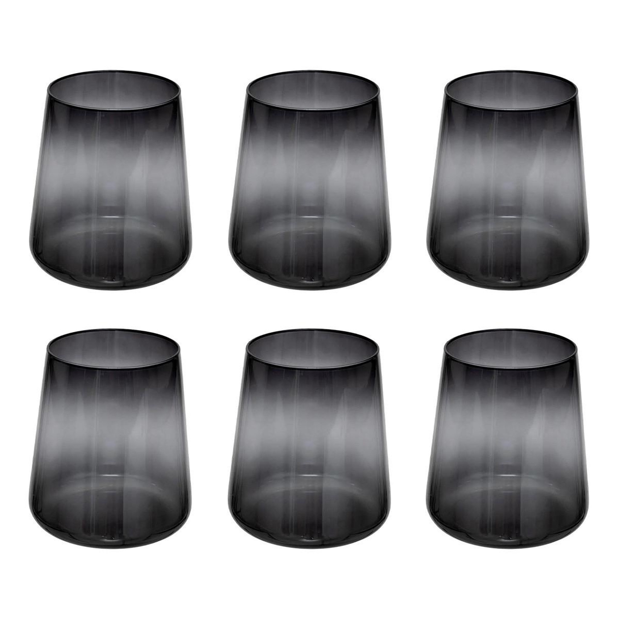 SECRET DE GOURMET Lot de 6 verres bas trapèze  inuit dreams  38cl gris