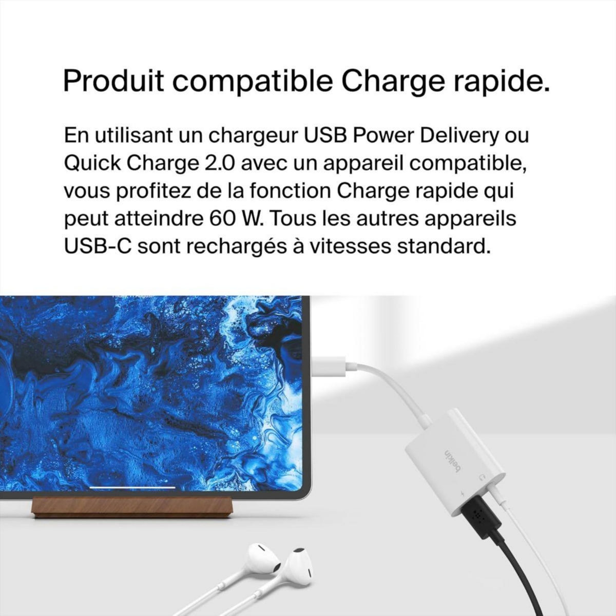 Belkin Adaptateur USB C USB-C vers USB-C/Jack 3.5mm